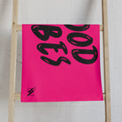 Good Vibes Bubble Print Signature Pink Cum Towel