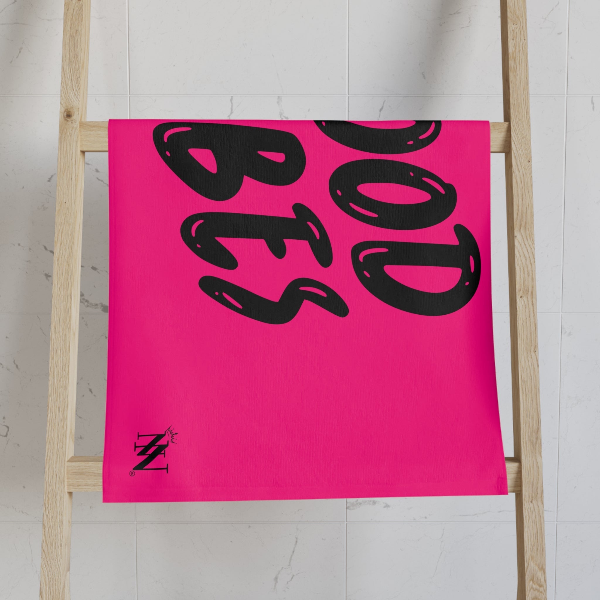 Good Vibes Bubble Print Signature Pink Cum Towel