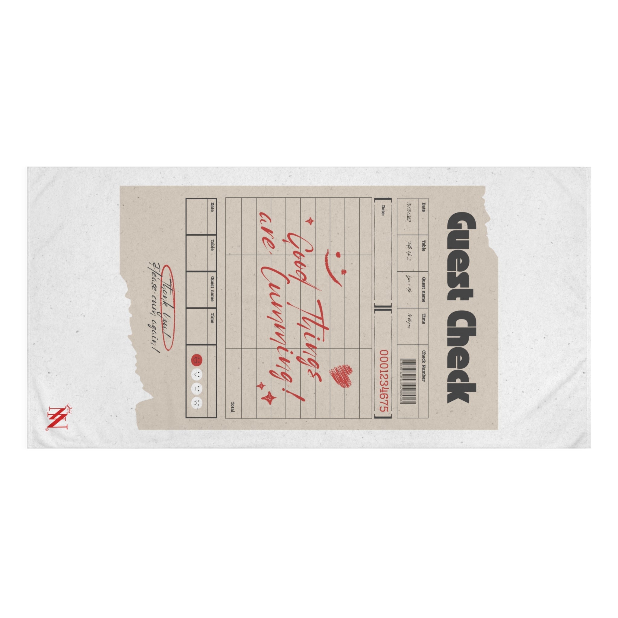 Good Things Are Cumming! Vintage Guest Check | Mix & Match XL Fun-Flirty Lovers’ Towels