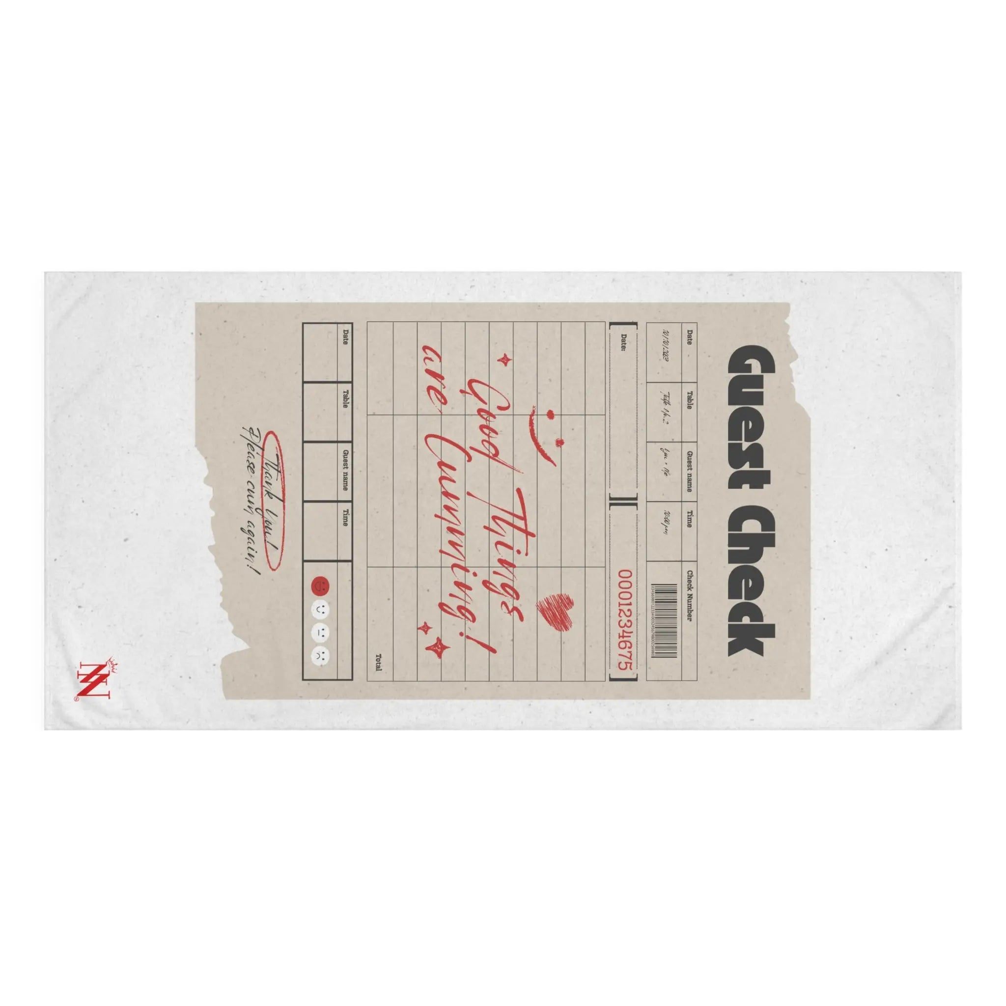 Good Things Are Cumming! Vintage Guest Check | Mix & Match XL Fun-Flirty Lovers’ Towels