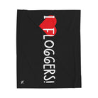 I Heart Floggers Black | Mix & Match Velveteen Fun-Flirty Lovers’ Blankets