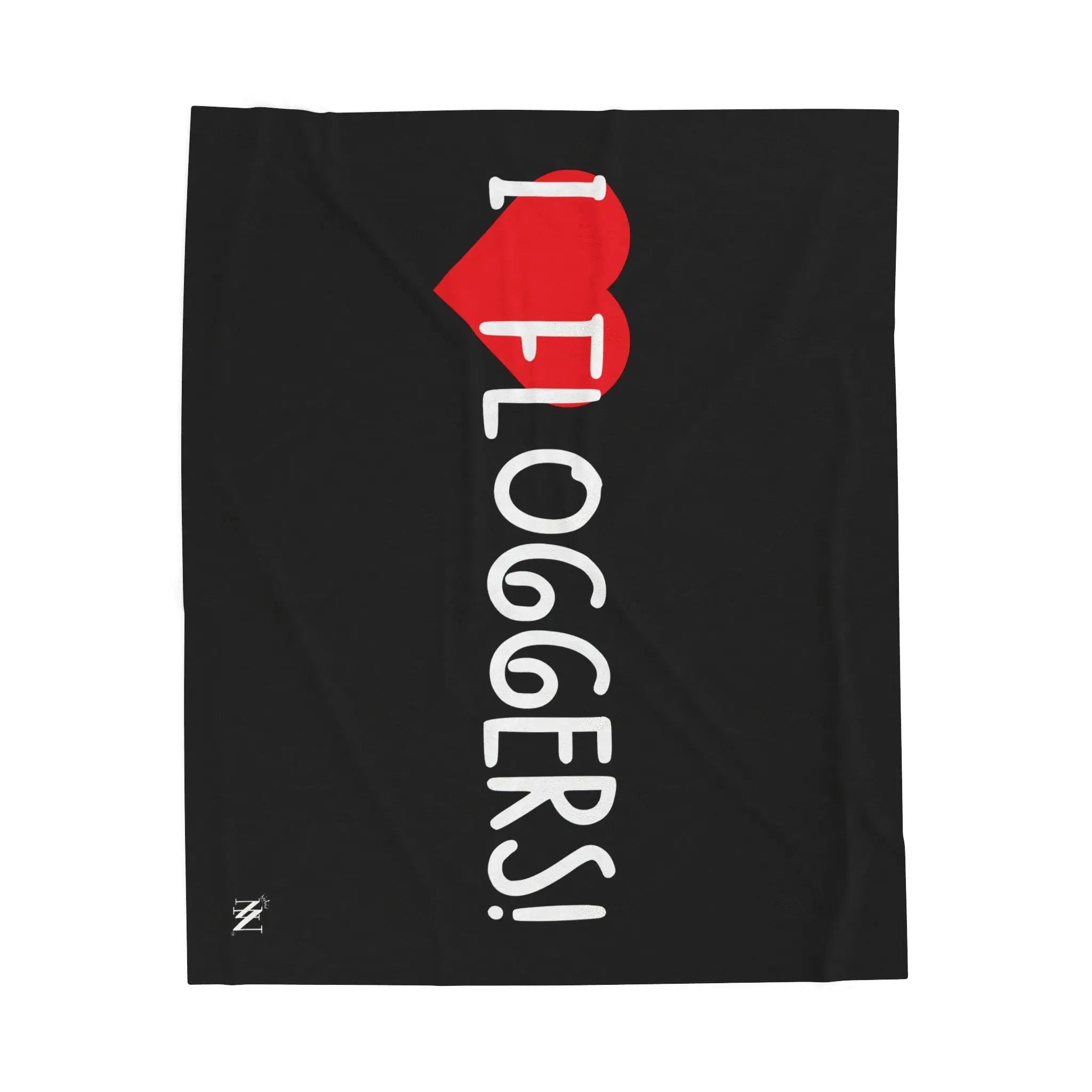 I Heart Floggers Black | Mix & Match Velveteen Fun-Flirty Lovers’ Blankets