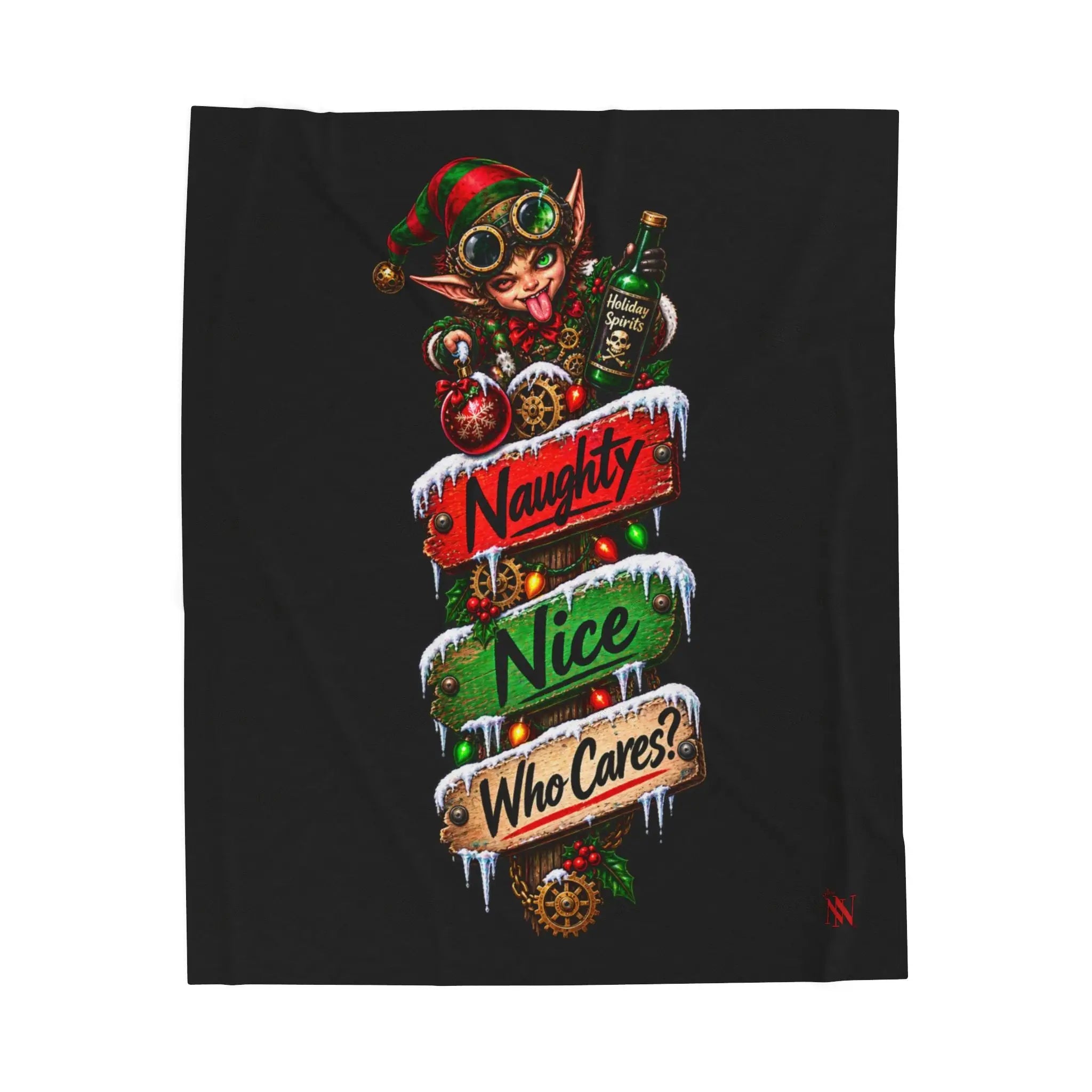 Naughty Nice Who Cares? Christmas | Nectar Napkins Fun-Flirty Lovers’ Blankets