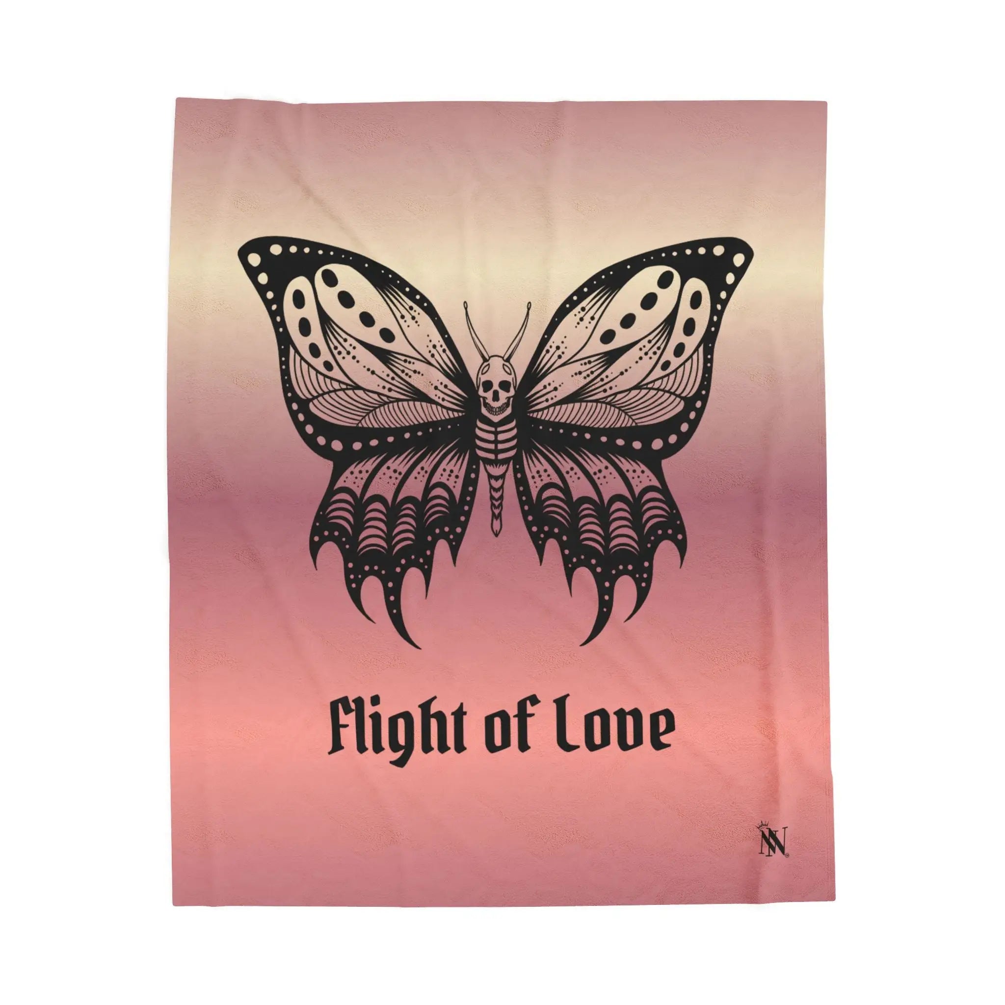 Flight of Love Skull Butterfly Blanket