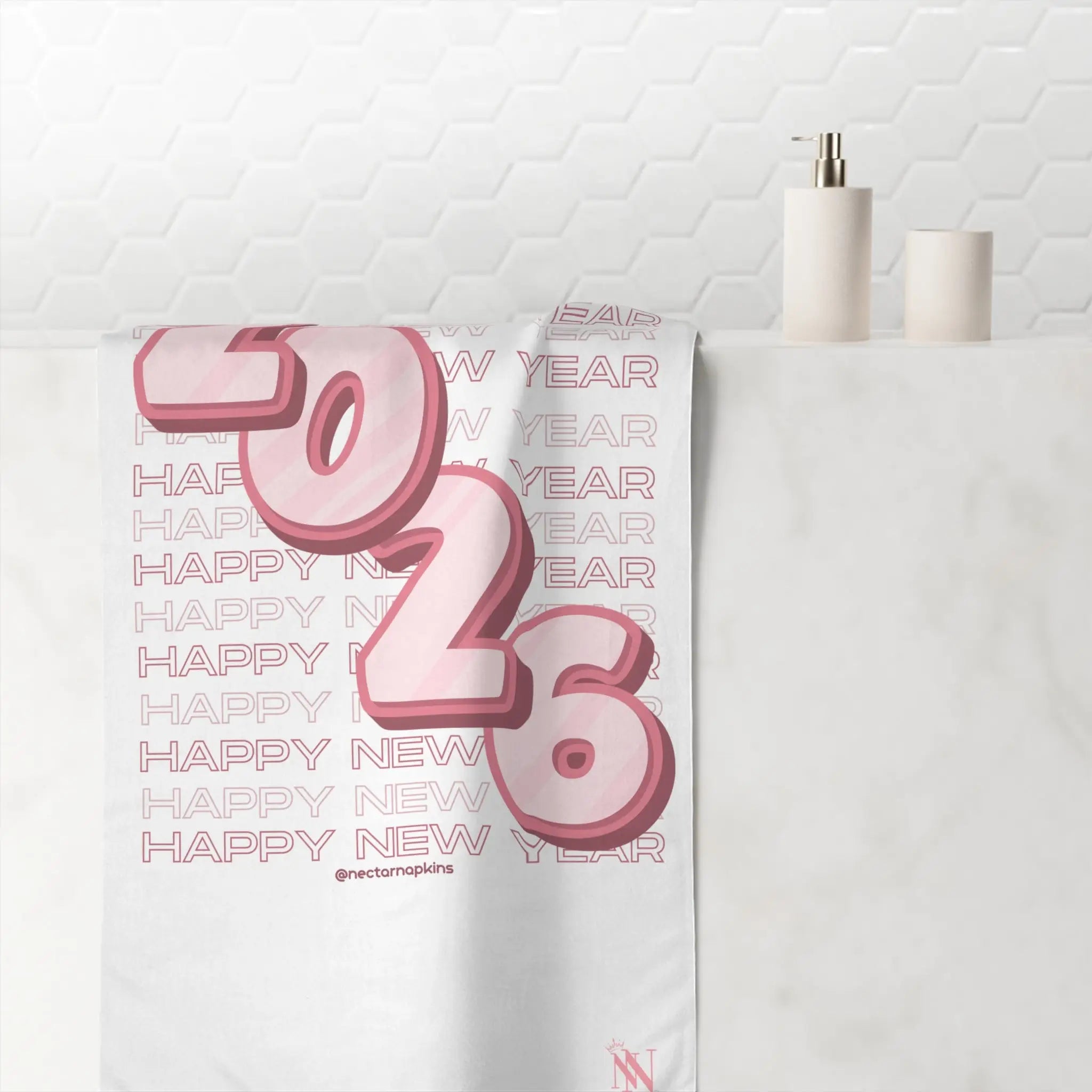 Happy New Year 2026 | Mix & Match XL Fun-Flirty Lovers’ Towels