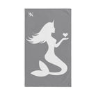 Mermaid Holding Heart Grey Cum Towel