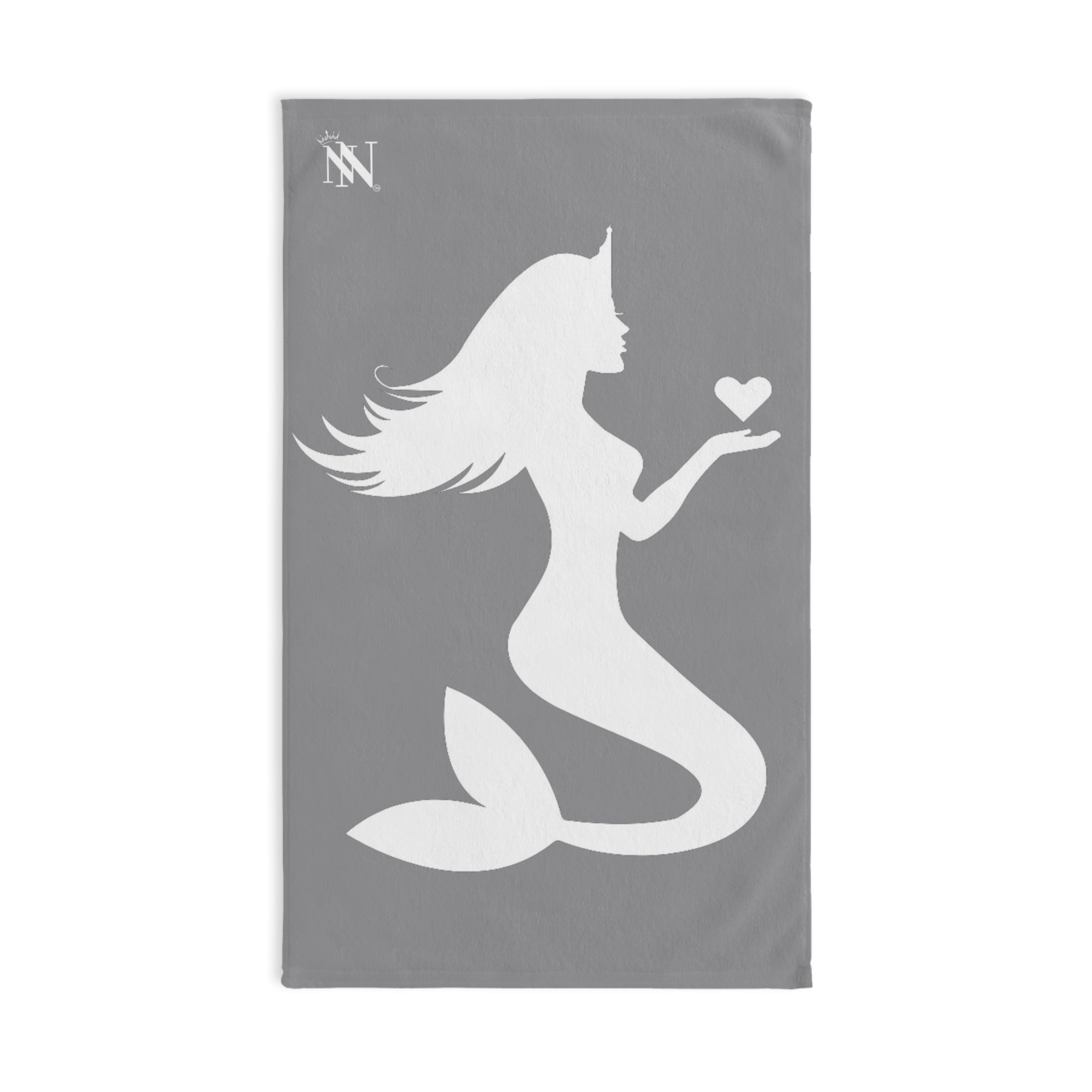 Mermaid Holding Heart Grey Cum Towel