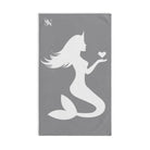 Mermaid Holding Heart Grey | Mix & Match Classic Fun-Flirty Lovers’ Towels