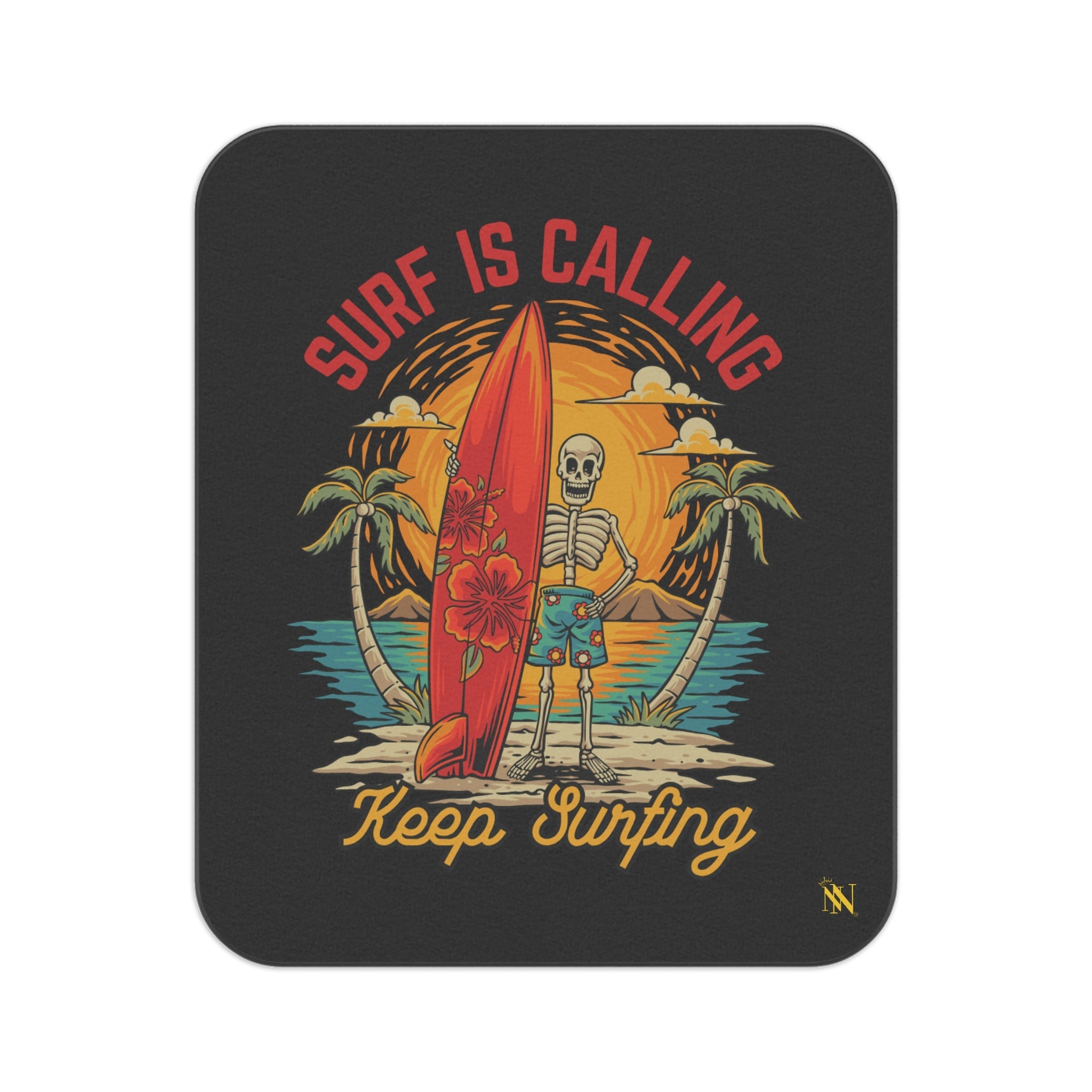 Keep Surfing Skeleton Beach | Mix Match Fun-Flirty Lovers’ Water-Resistant Blankets