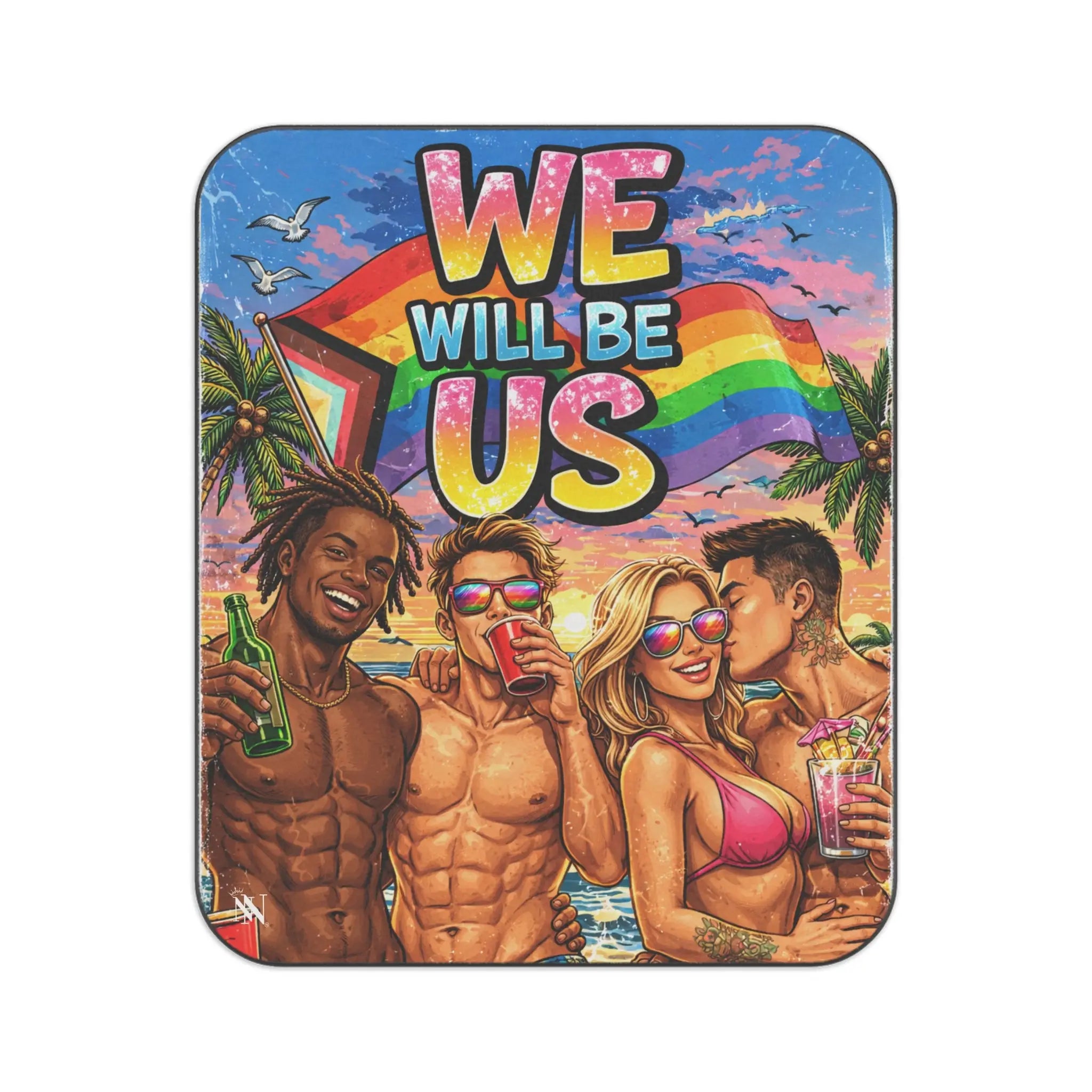 Pride Party We Will Be Us Graphic Series | Mix Match Fun-Flirty Lovers’ Water-Resistant Blankets