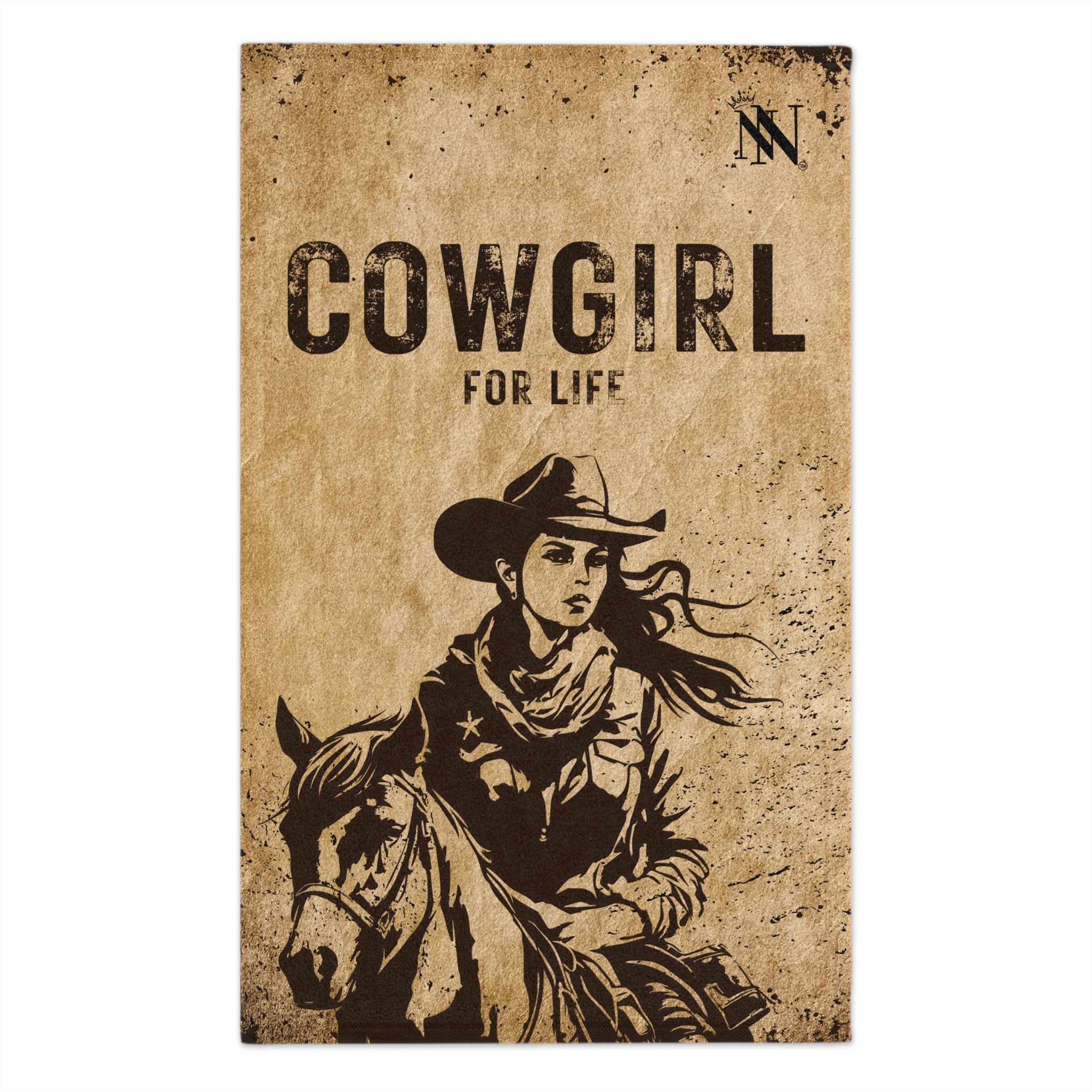 Vintage Cowgirl for Life Poster Luxury Super Soft Couples Love Sex Towel