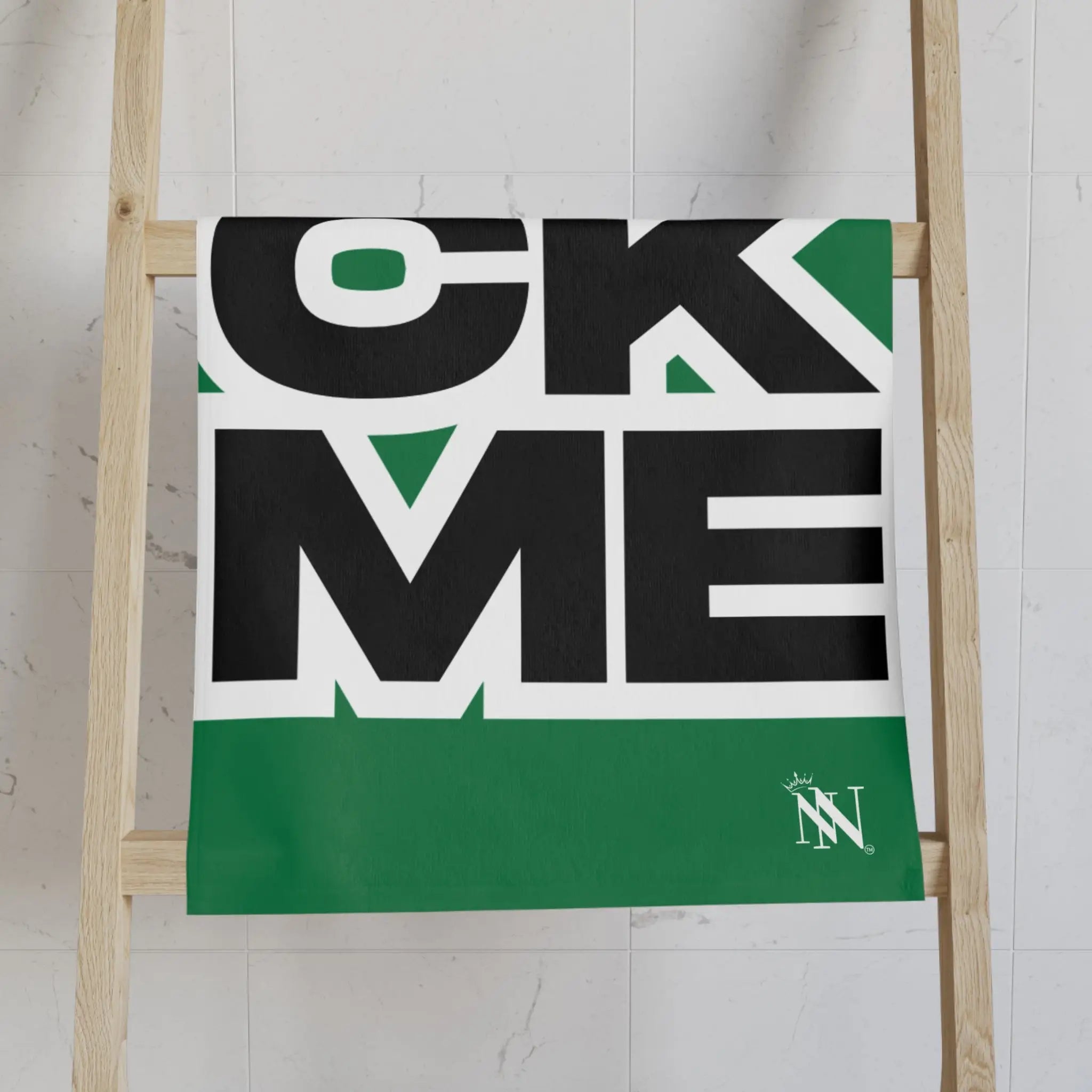 FUCK ME Block Letter Green Cum Towel