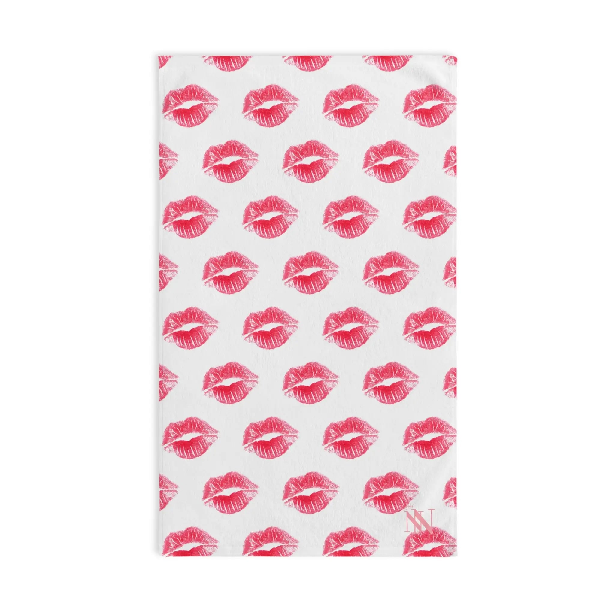 Lips Kiss Mark Pattern White Cum Towel