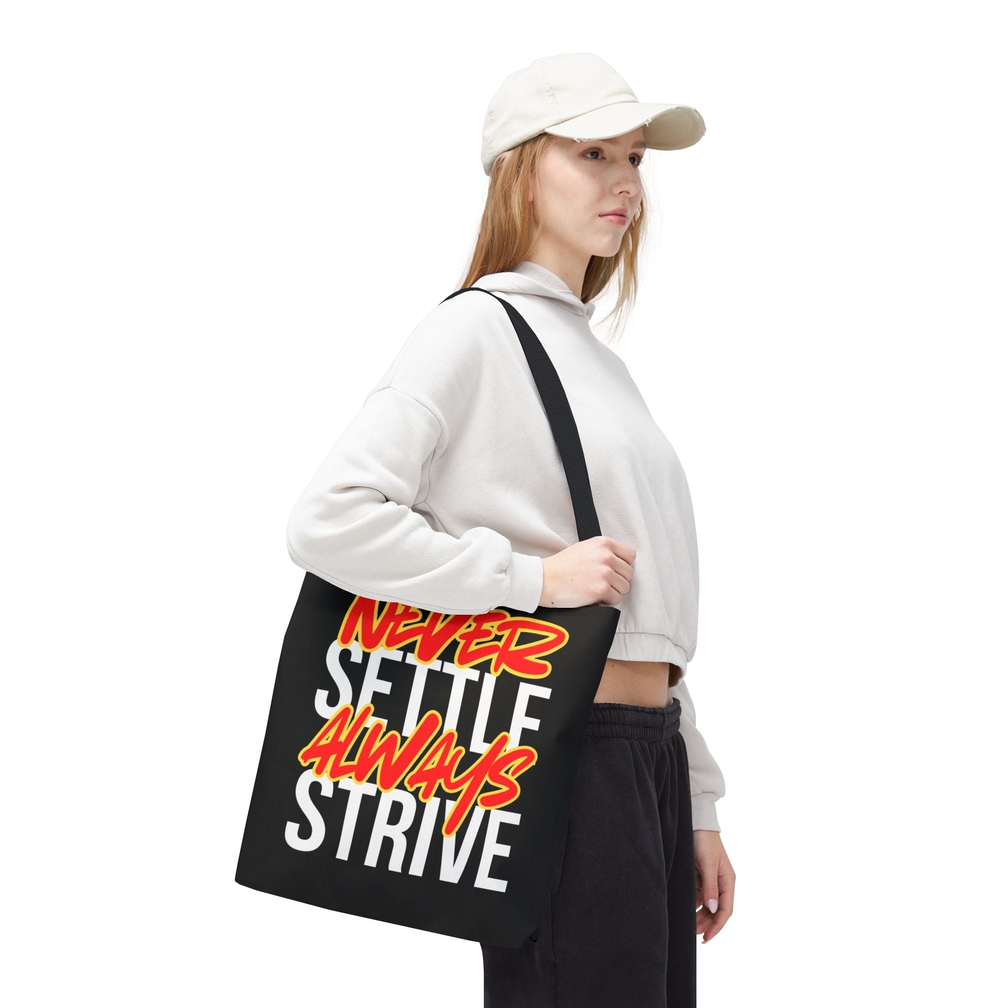 Never Settle Always Strive | Mix & Match Fun-Flirty Lovers’ Totes