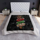 Naughty Nice Who Cares? Christmas | Nectar Napkins Fun-Flirty Lovers’ Crushed Velvet Blankets