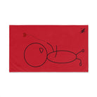 Stick Man Heart Balloon Red Cum Towel