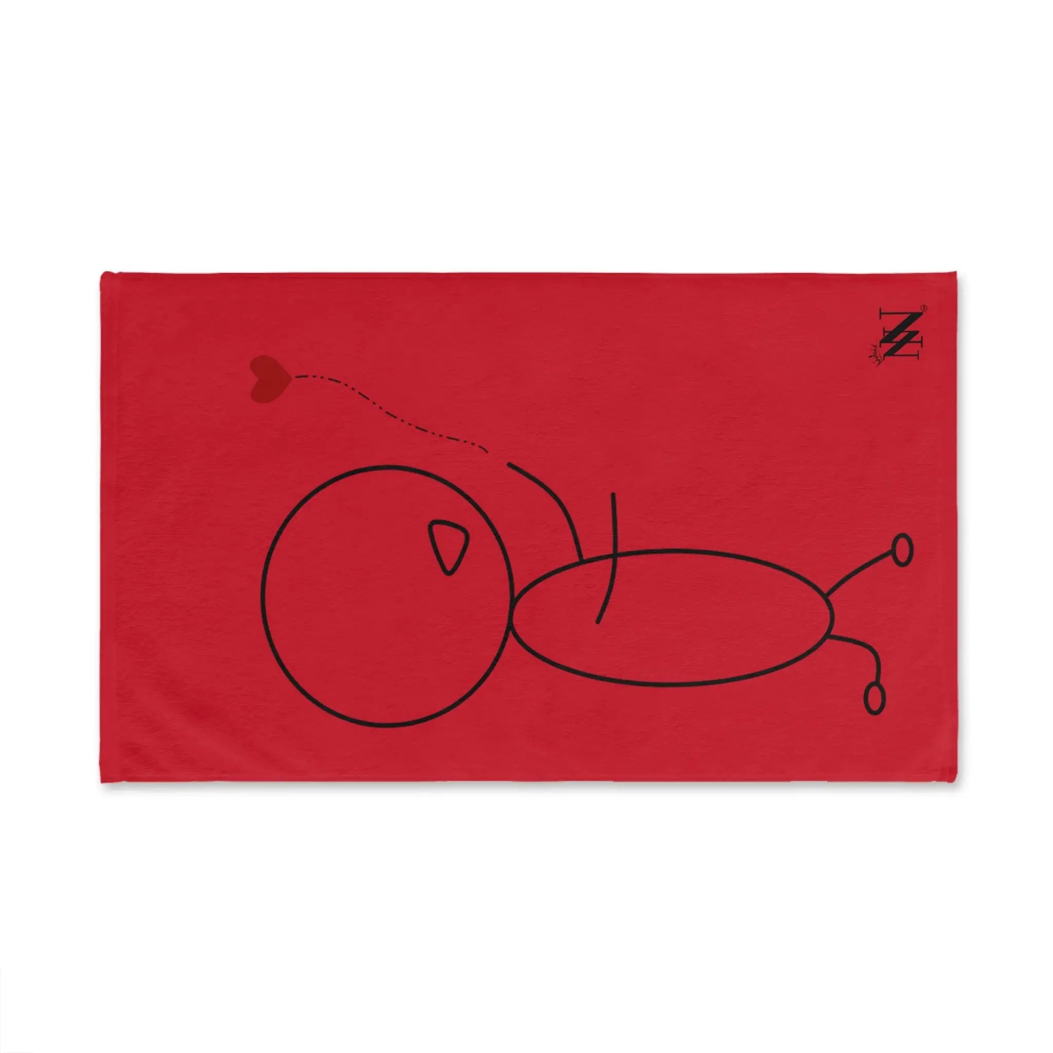 Stick Man Heart Balloon Red Cum Towel