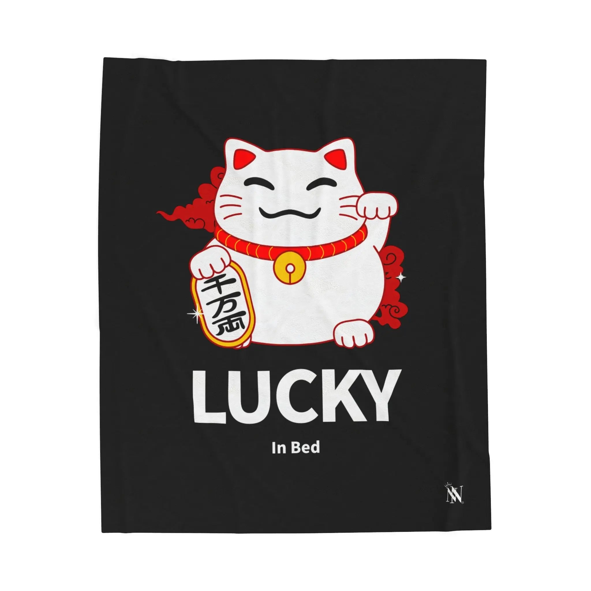 Lucky In Bed Beckoning Cat | Mix & Match Soft Fun-Flirty Lovers’ Blankets