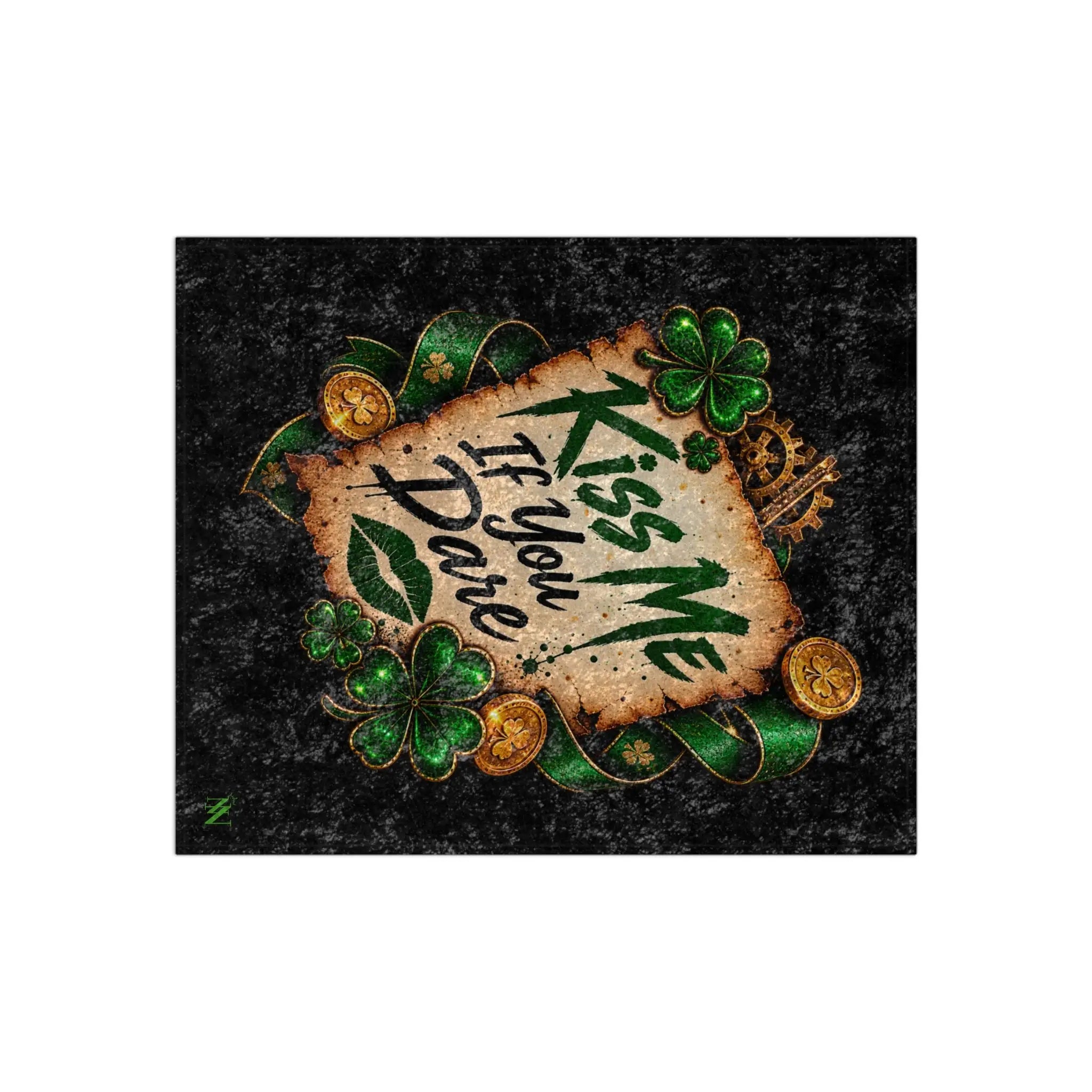 Kiss Me If You Dare Irish Love Crushed Velvet Blanket