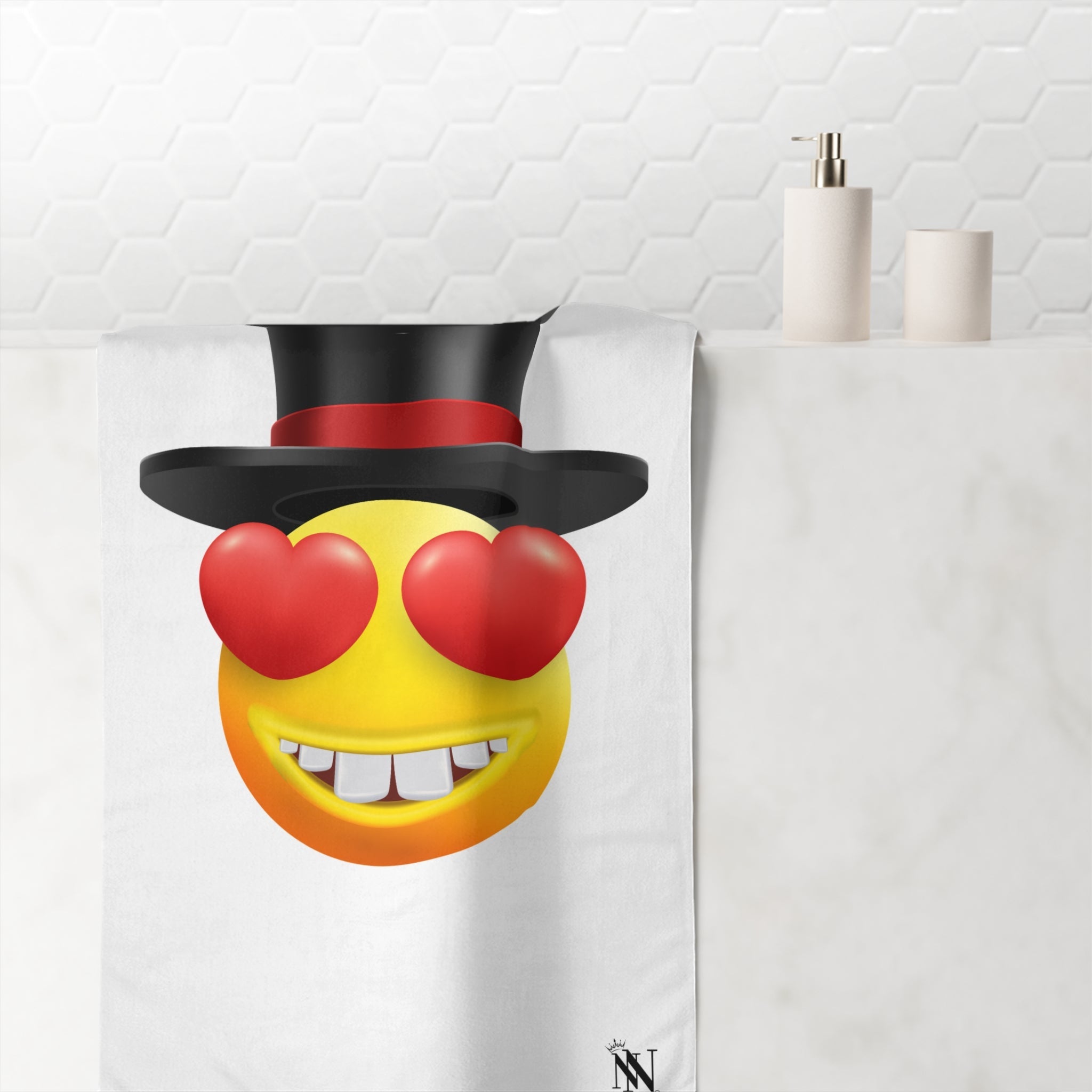 Love in a Top Hat Emoji | Mix & Match XL Fun-Flirty Lovers’ Towels