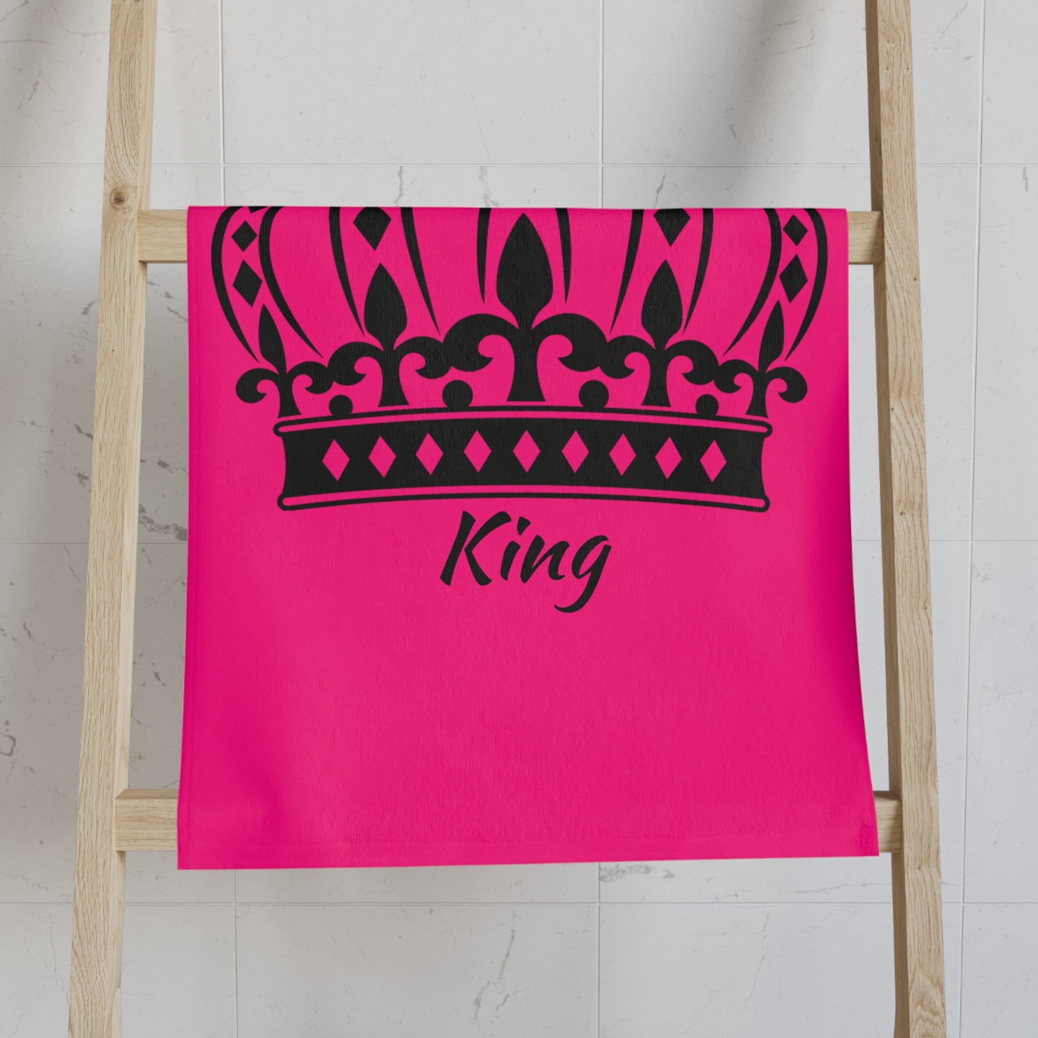 Large Crown King Signature Pink Cum Towel