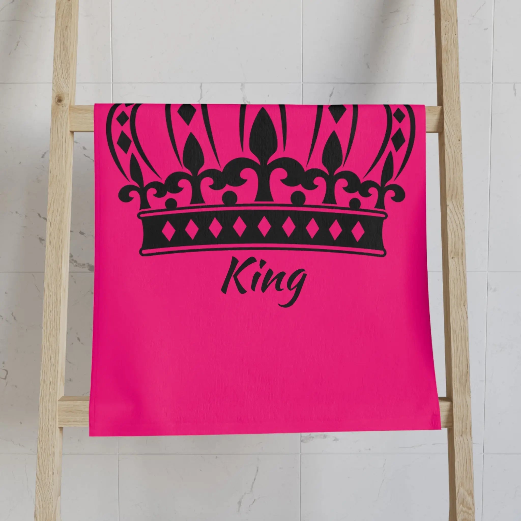 Large Crown King Signature Pink Cum Towel