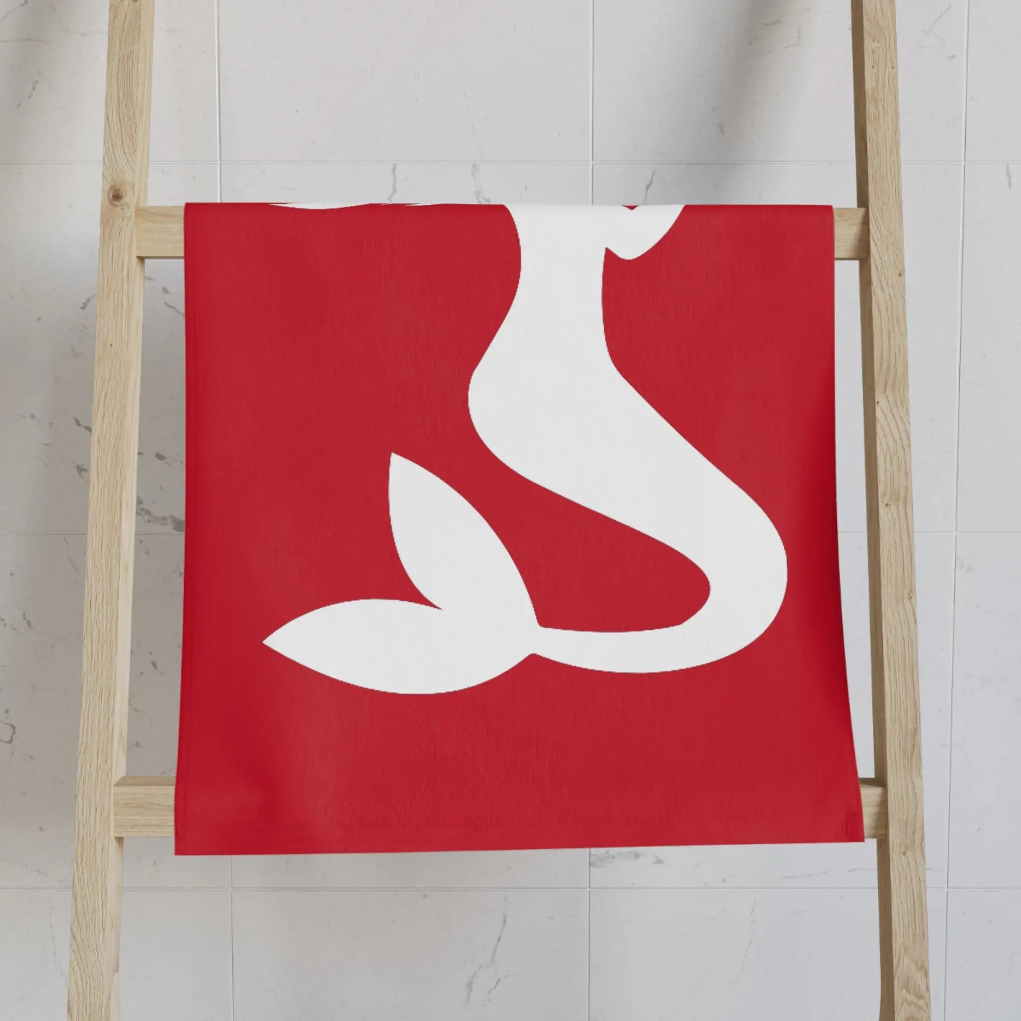 Mermaid Holding Heart Red Cum Towel