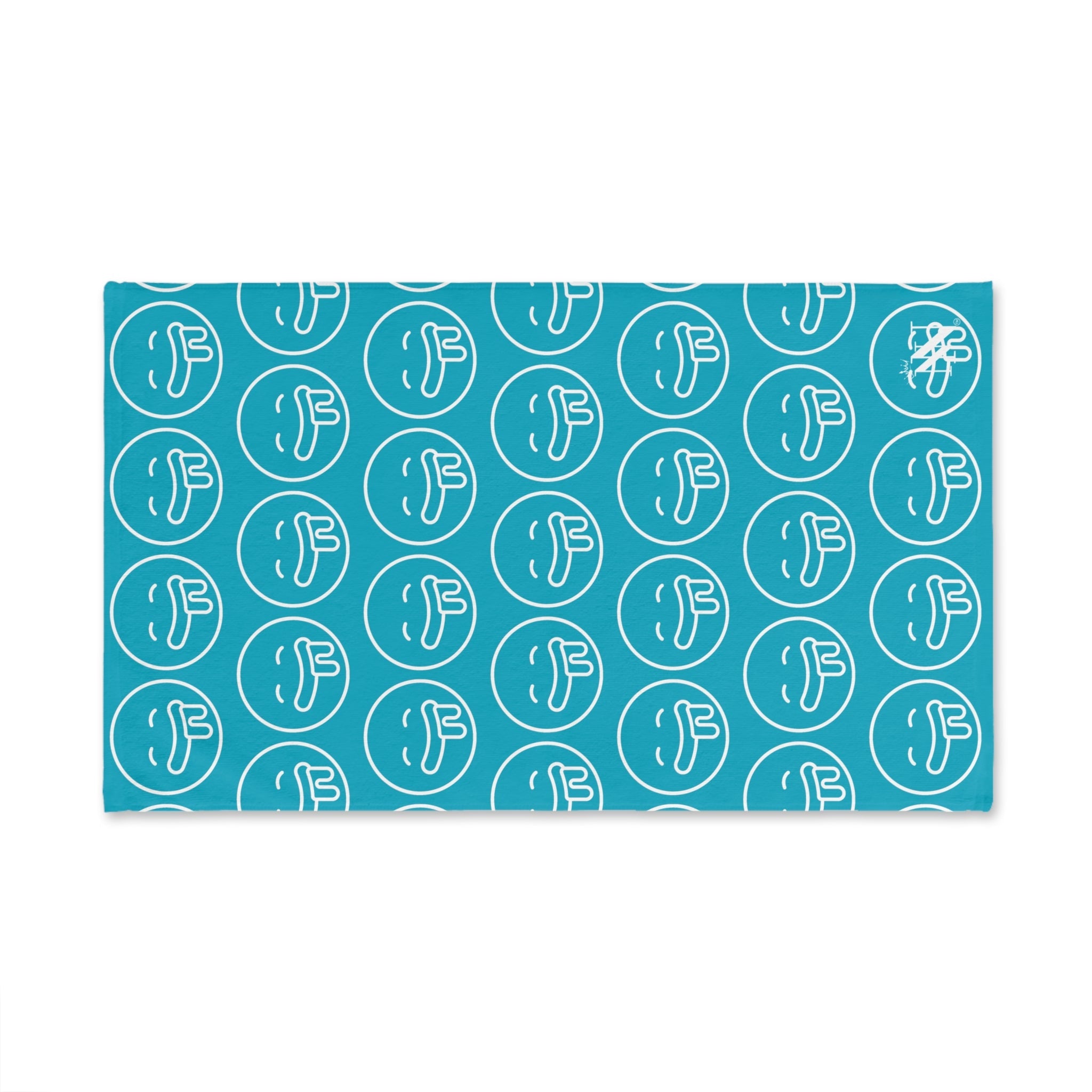 Hungry Drooling Emoji Pattern Teal | Mix & Match Classic Fun-Flirty Lovers’ Towels