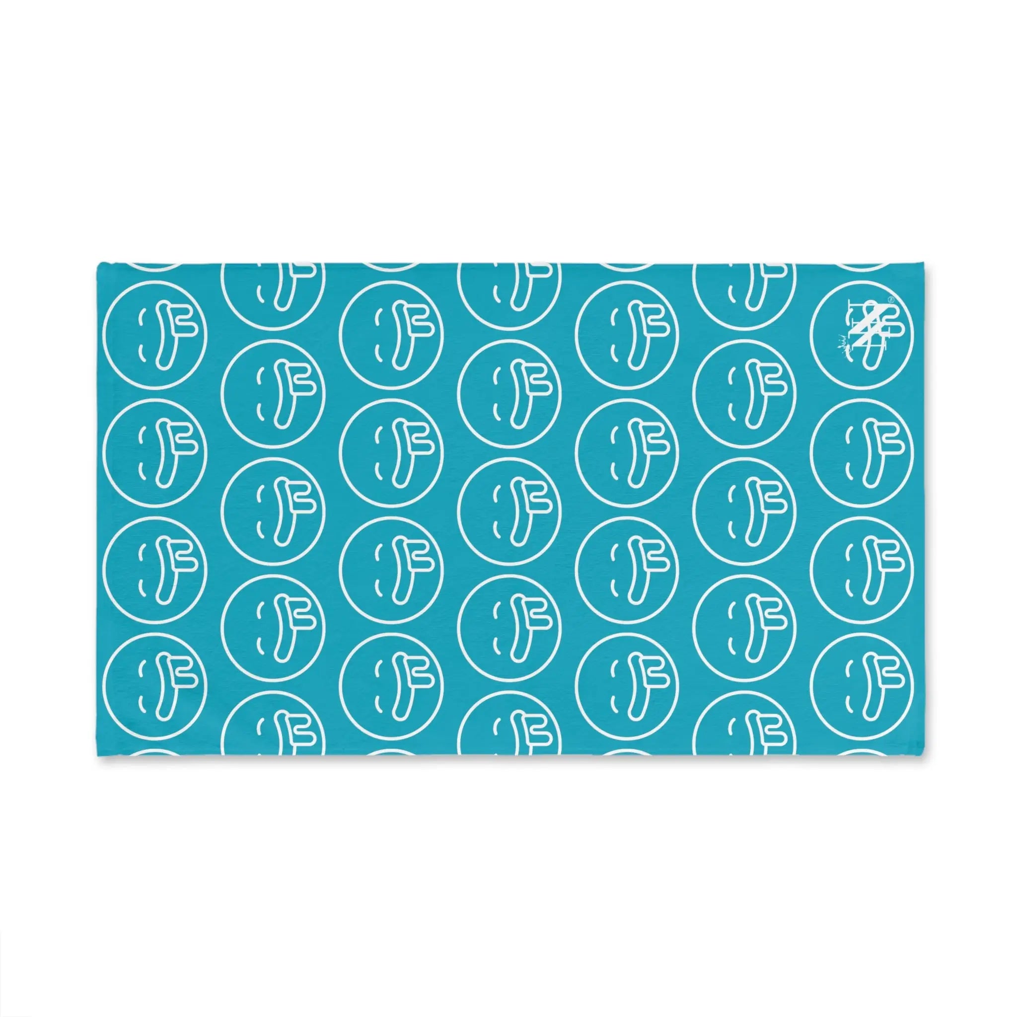 Hungry Drooling Emoji Pattern Teal | Mix & Match Classic Fun-Flirty Lovers’ Towels