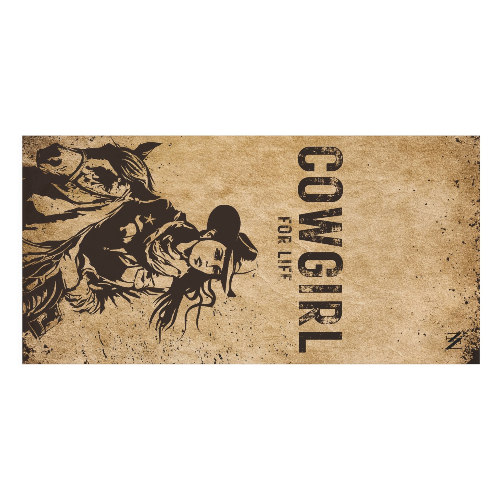Vintage Cowgirl for Life Poster Silky Soft Mink Cotton Extra Large Playful Sex Towel