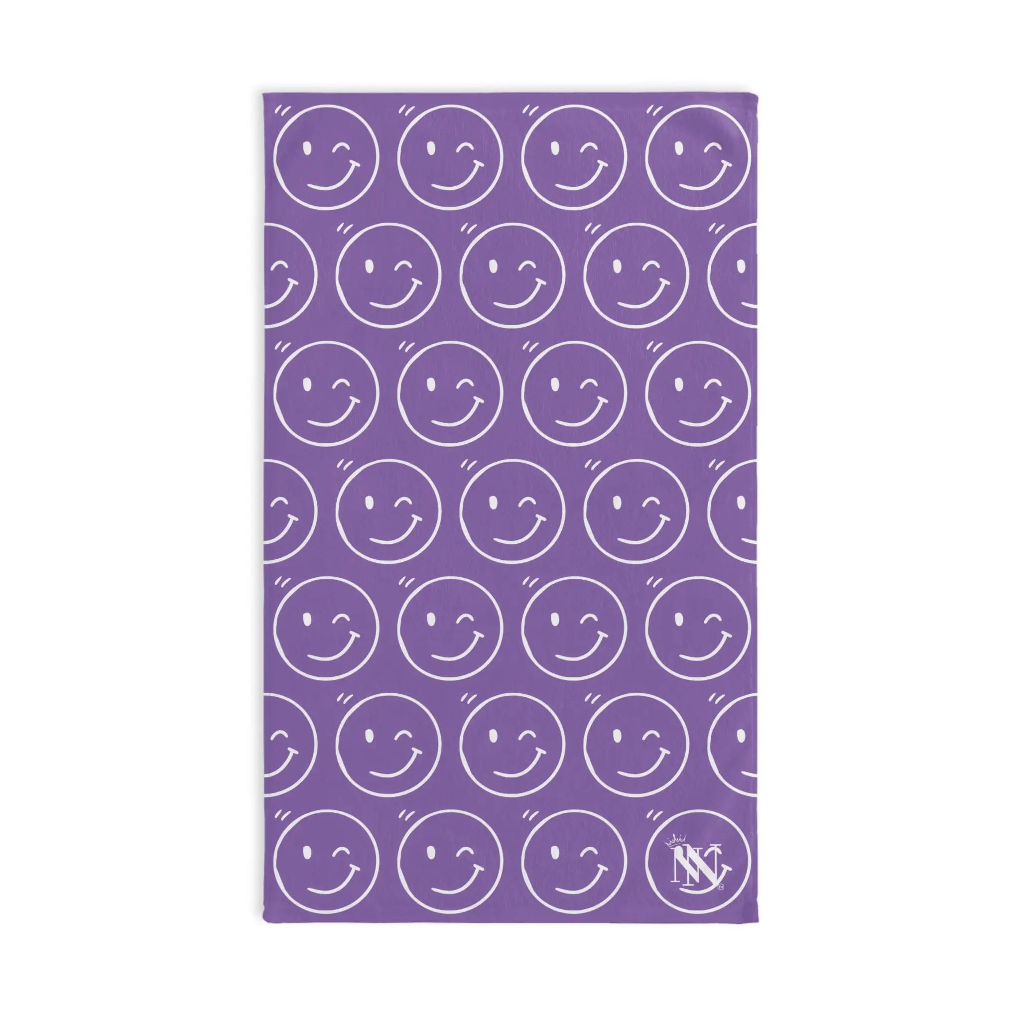 Wink Emoji Pattern Light Purple Cum Towel