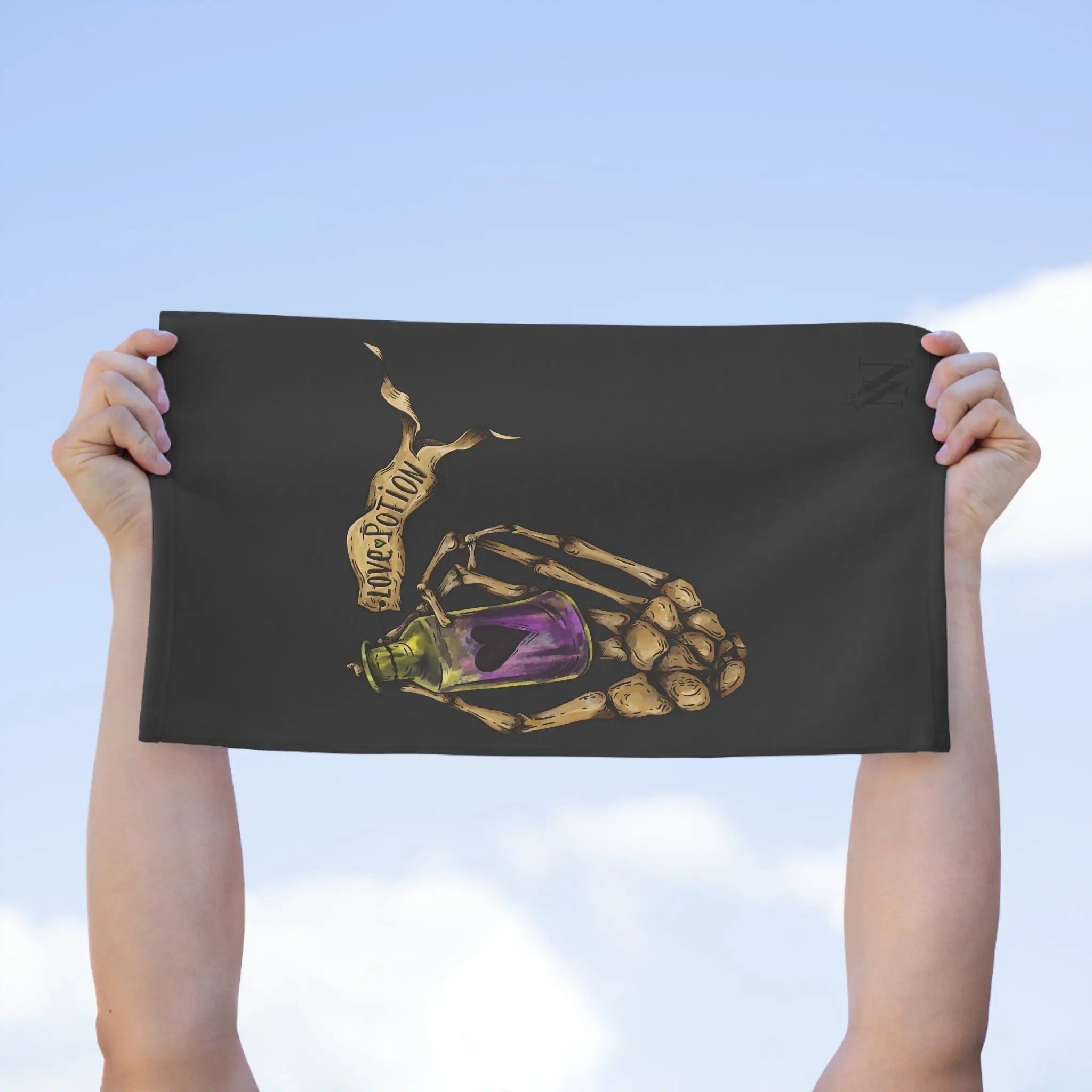 Death’s Love Potion Dark Grey | Mix & Match Soft Fun-Flirty Lovers’ Towels