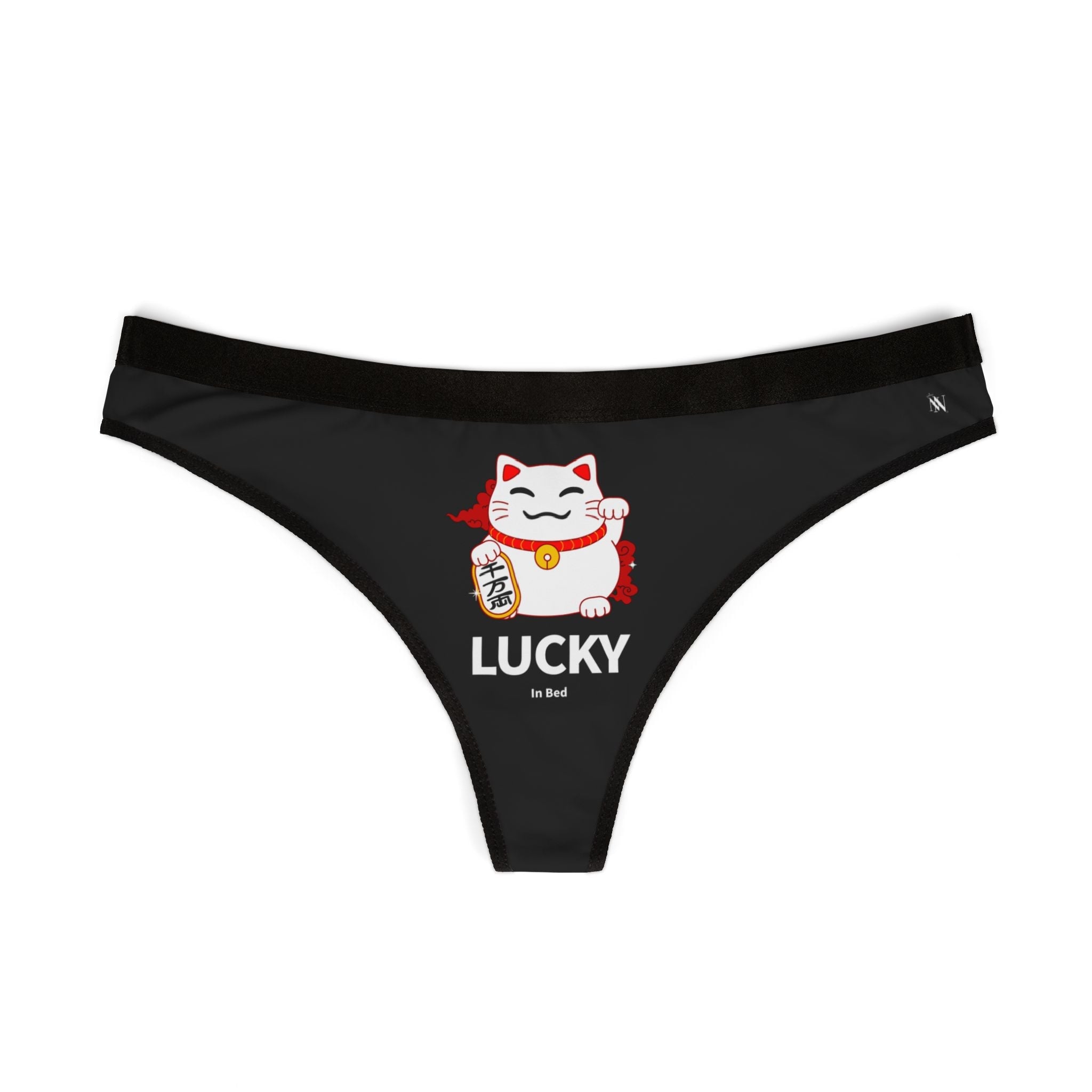 Lucky In Bed Beckoning Cat Sex Humor Sexy Women’s Thong