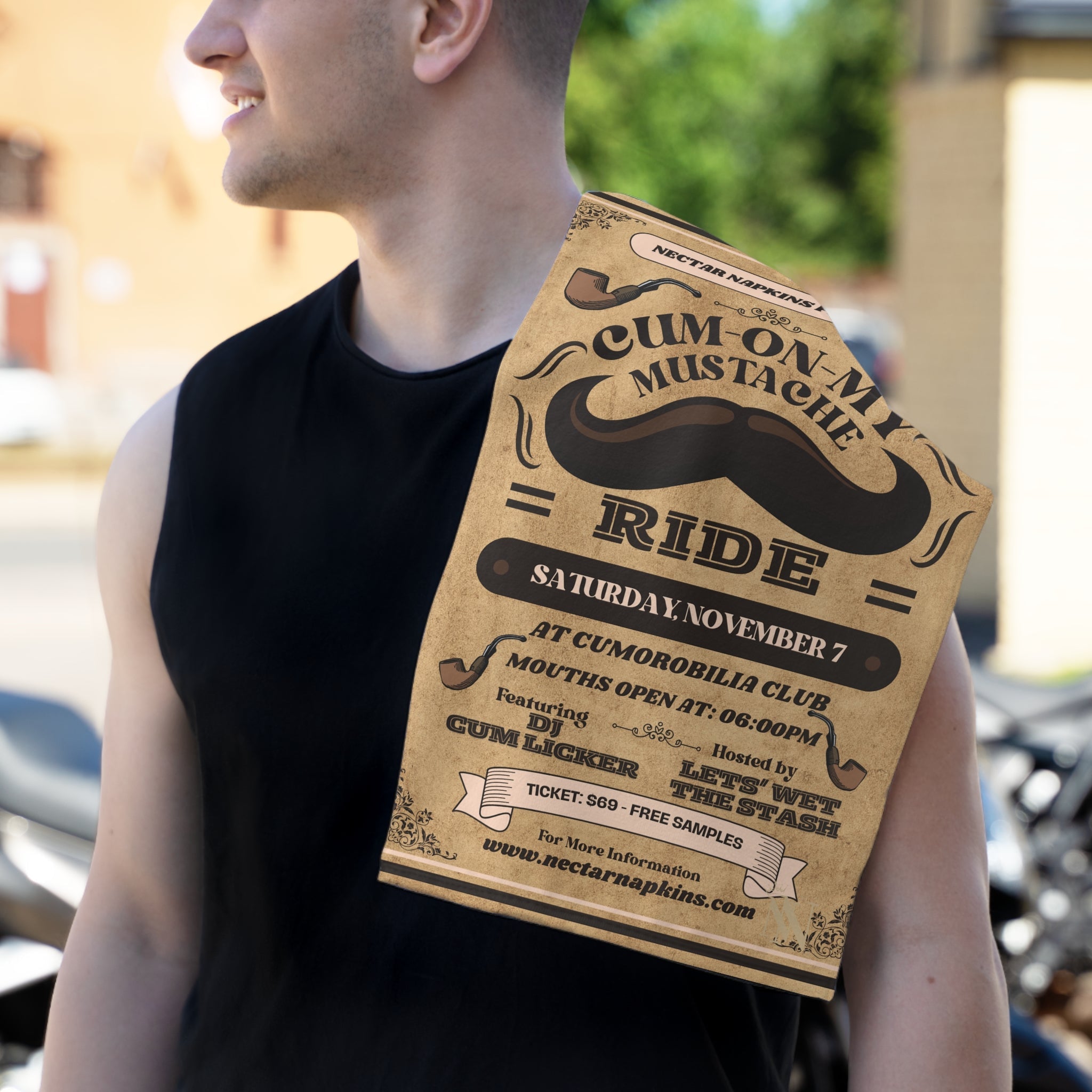 Mustache Ride | Mix & Match Soft Fun-Flirty Lovers’ Towels