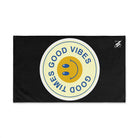 Good Times Good Vibes Happy Face Black Cum Towel