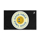 Good Times Good Vibes Happy Face Black | Mix & Match Classic Fun-Flirty Lovers’ Towels