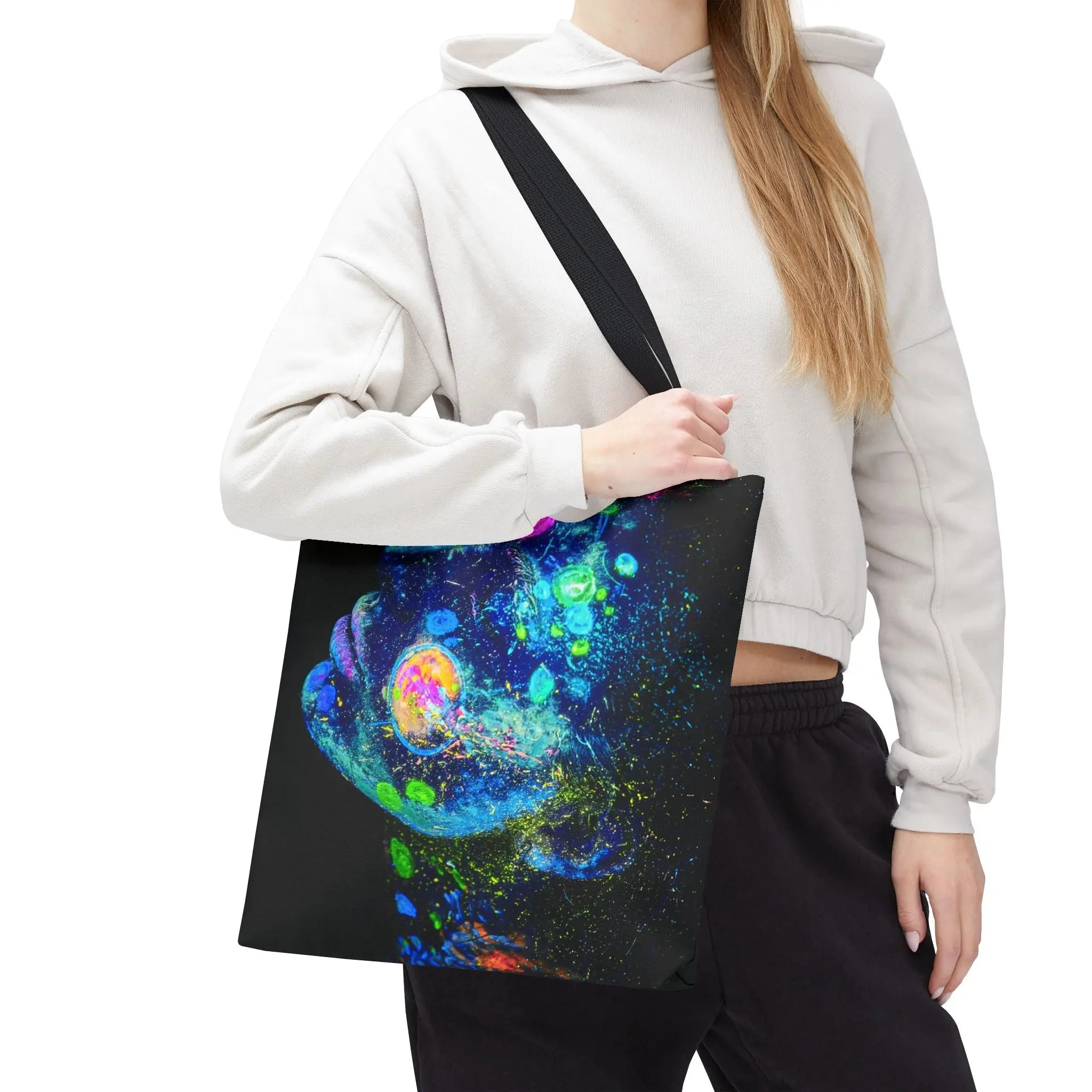 She Glows Blacklight Graphic | Mix & Match Fun-Flirty Lovers’ Totes
