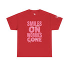 Smiles On Worries Gone Good Vibes | Mix & Match Cotton Unisex Fun-Flirty Lovers’ T-Shirts