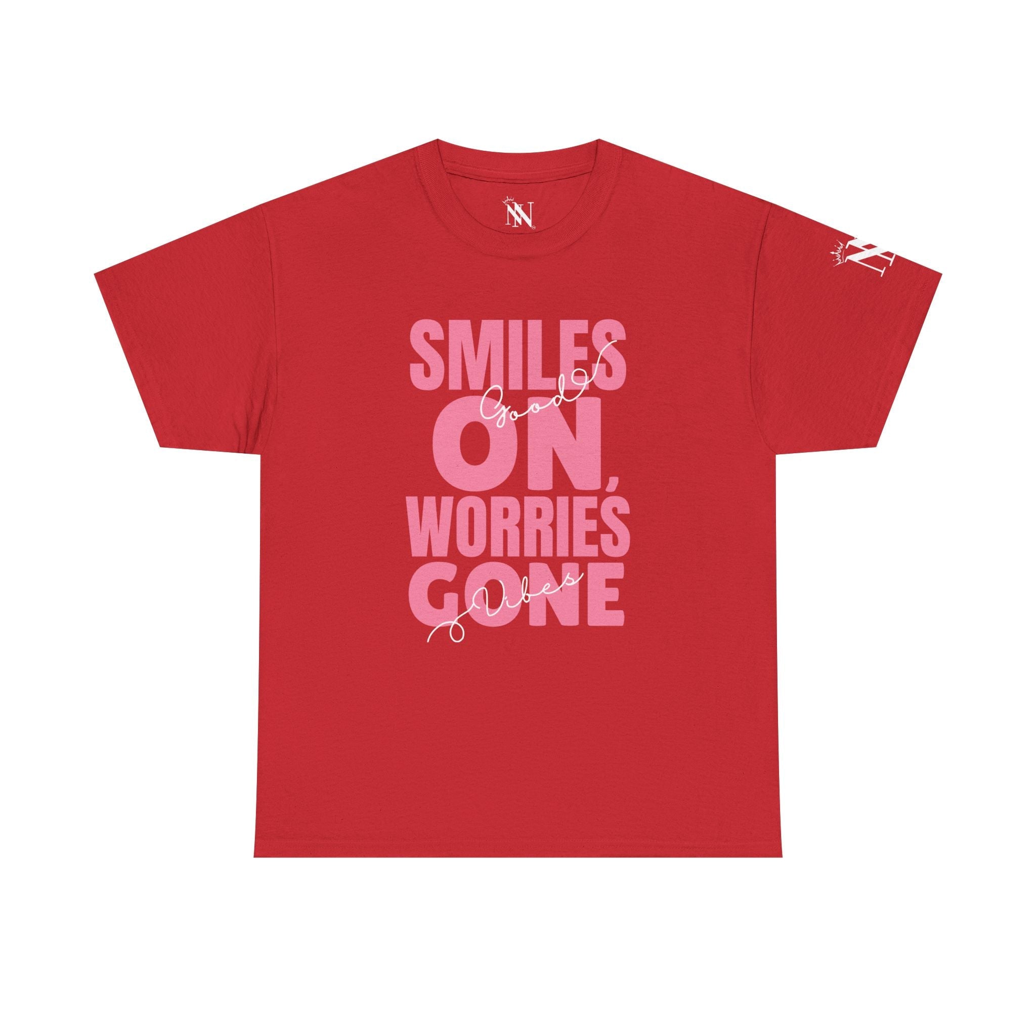Smiles On Worries Gone Good Vibes | Mix & Match Cotton Unisex Fun-Flirty Lovers’ T-Shirts