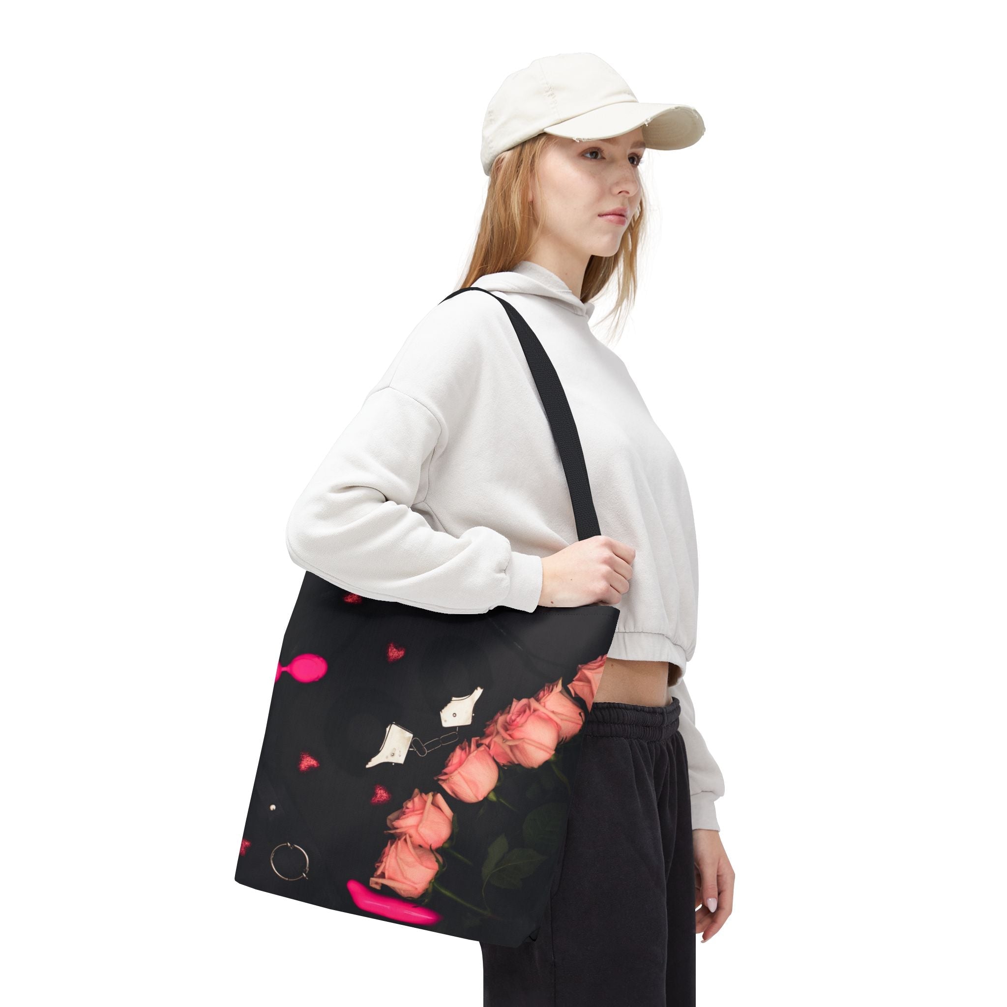 Furry Hand Cuffs & Roses Photograph Tote Bag