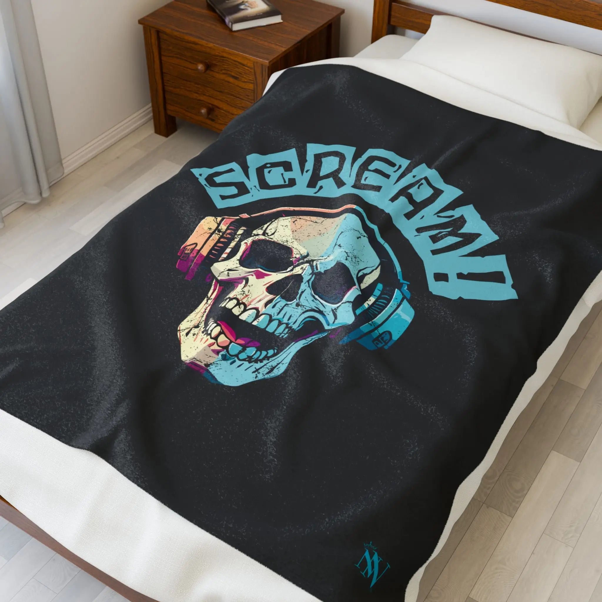 Scream! Skull Headphones | Mix & Match Soft Fun-Flirty Lovers’ Blankets