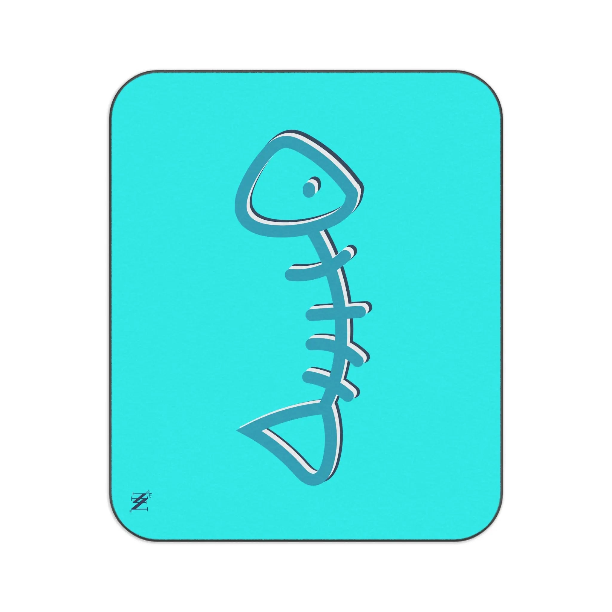 Blue Fish Bone | Mix Match Fun-Flirty Lovers’ Water-Resistant Blankets