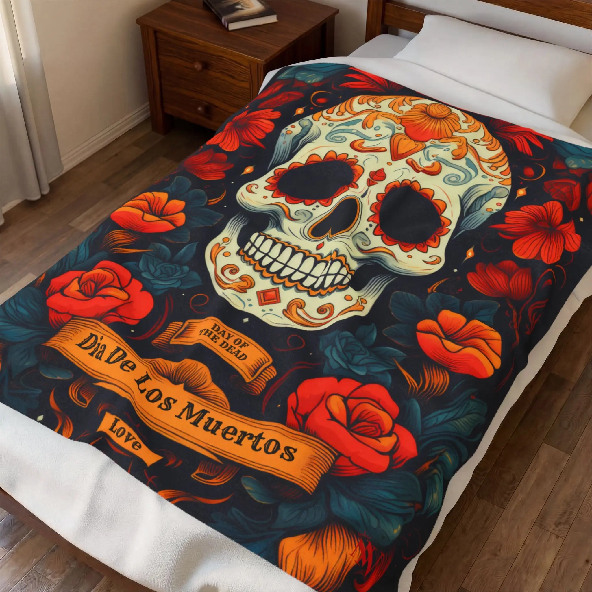 Dia De Los Muertos Love Blanket
