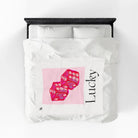 Lucky Pink Dice | Mix & Match Soft Fun-Flirty Lovers’ Blankets
