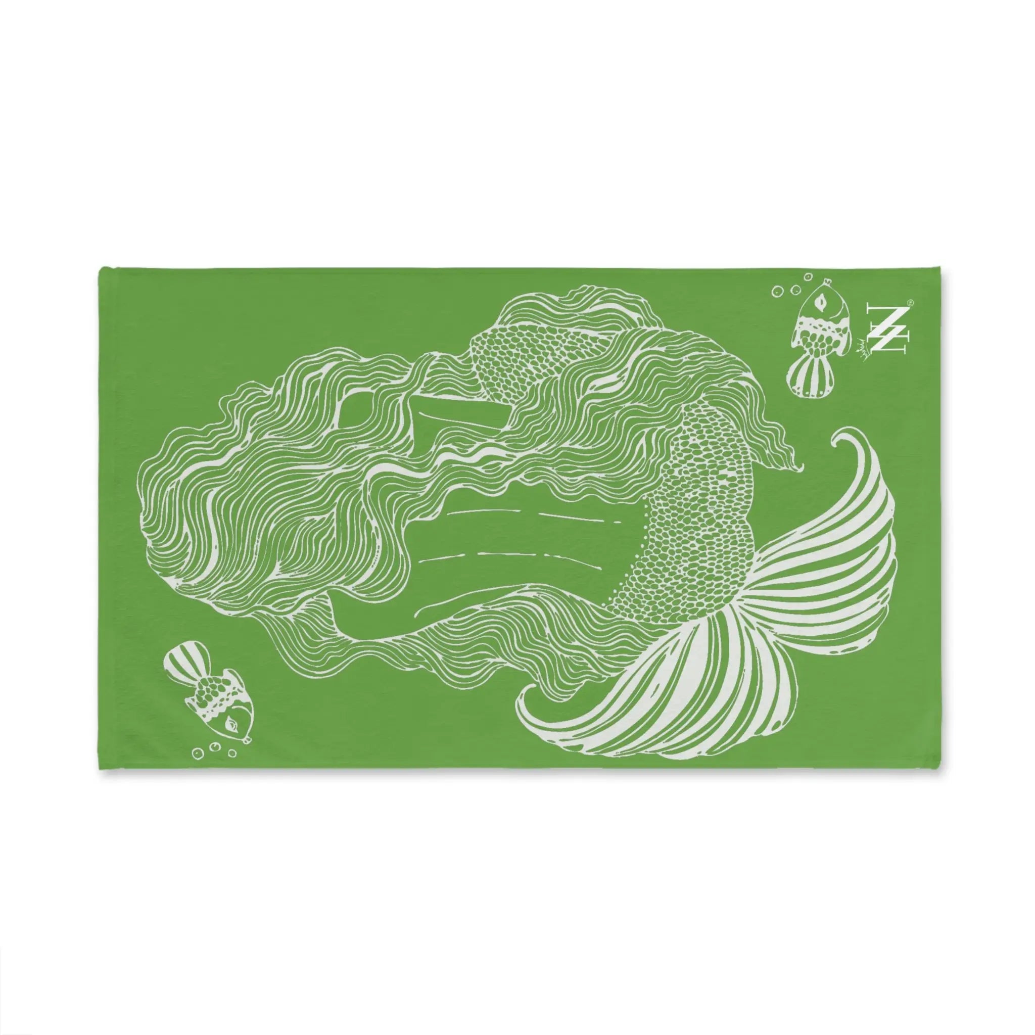 Mermaid Sitting Her Back Turned Lime Green Cum Towel