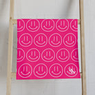 Happy Smiling Emoji Pattern Signature Pink | Mix & Match Classic Fun-Flirty Lovers’ Towels