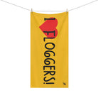I Love Floggers! Yellow | Mix & Match XL Fun-Flirty Lovers’ Towels