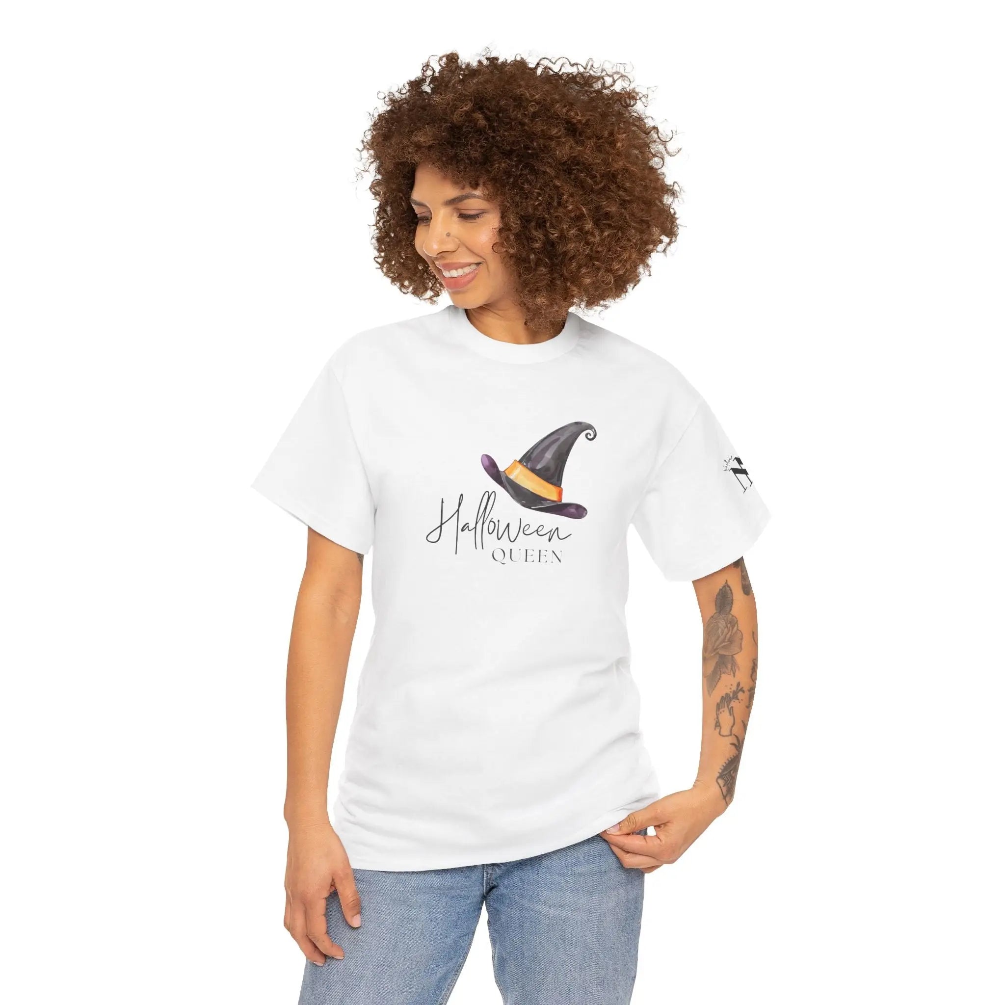 Halloween Queen Witch Hat | Mix & Match Cotton Unisex Fun-Flirty Lovers’ T-Shirts