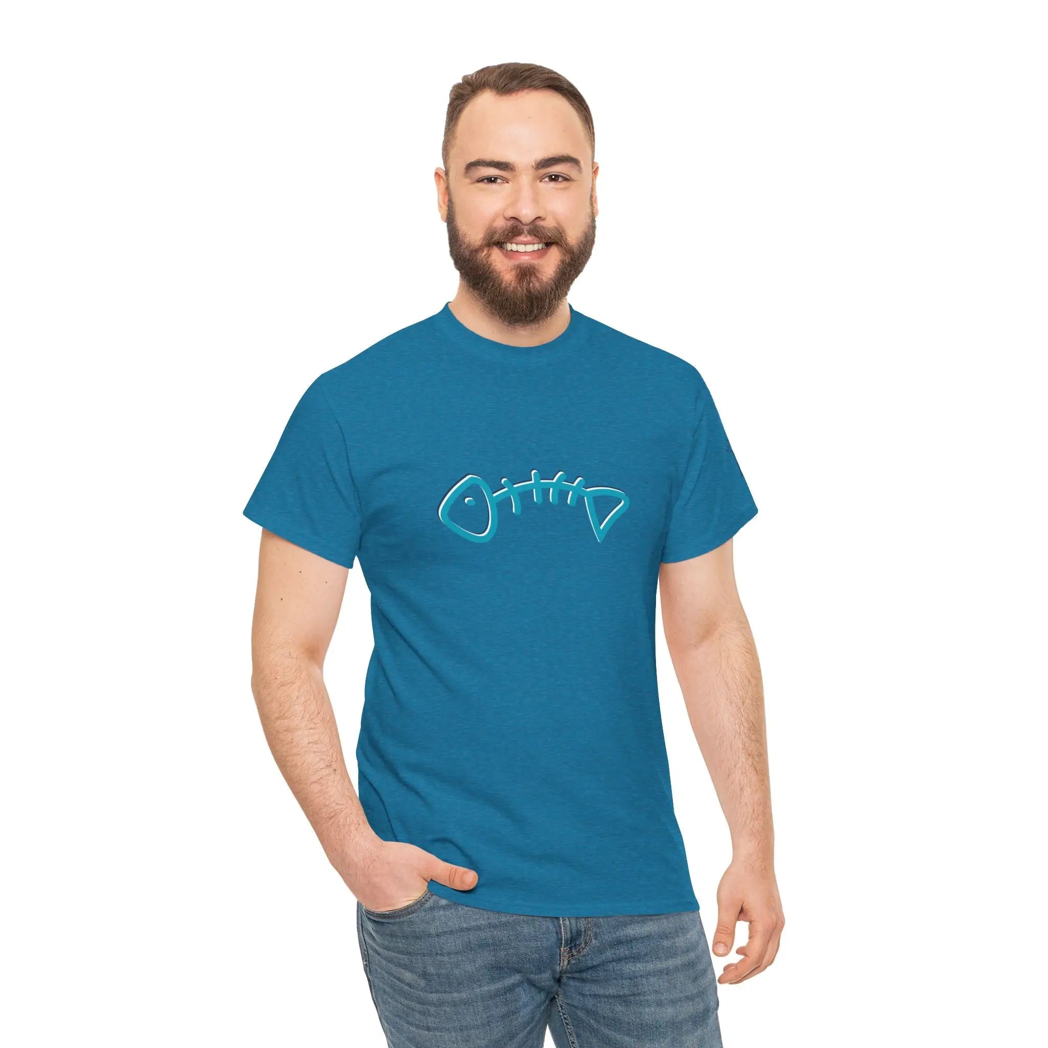 Blue Fish Bone | Mix & Match 100% Cotton Unisex Fun-Flirty Lovers’ Tees