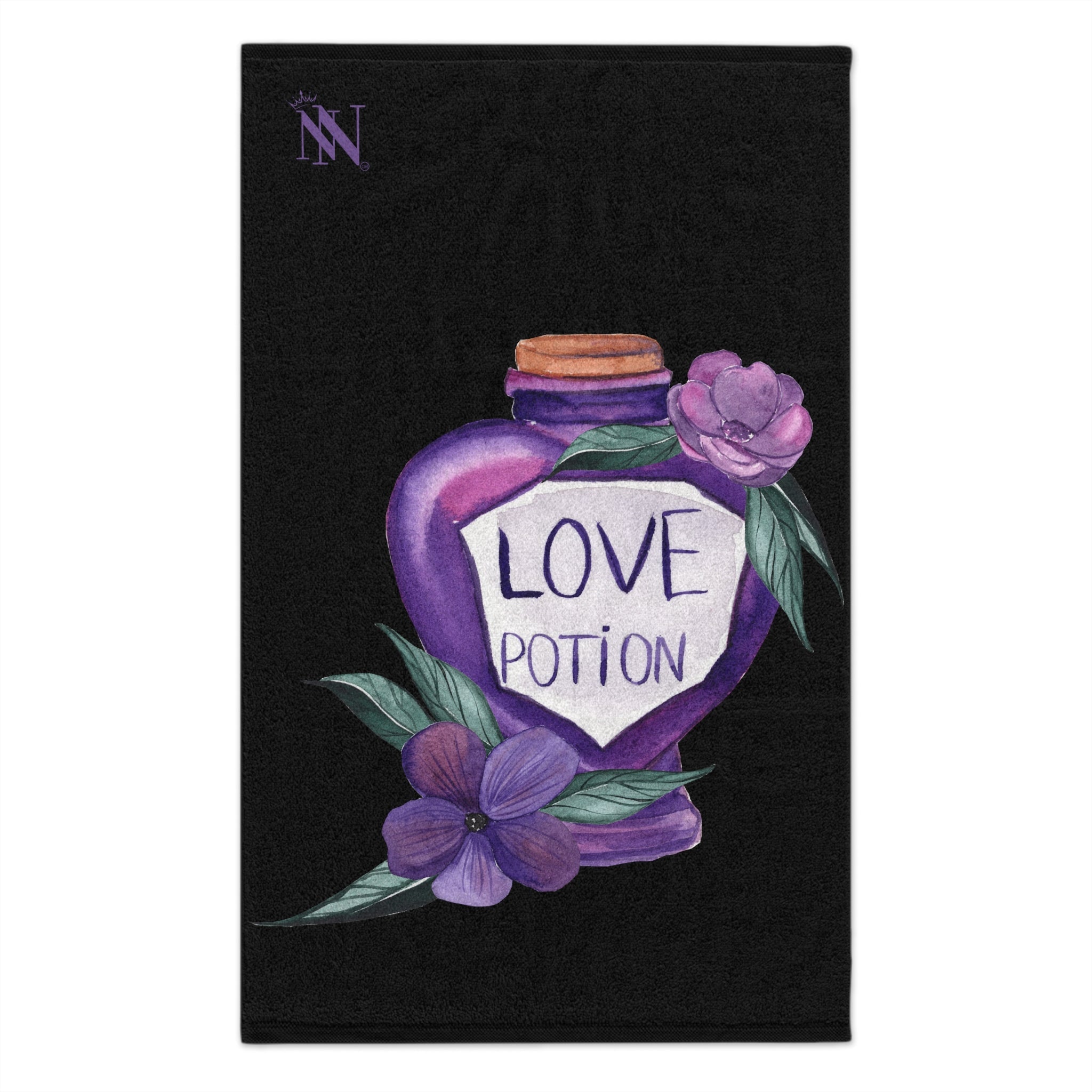 Pretty Love Potion Black | Mix & Match Soft Fun-Flirty Lovers’ Towels